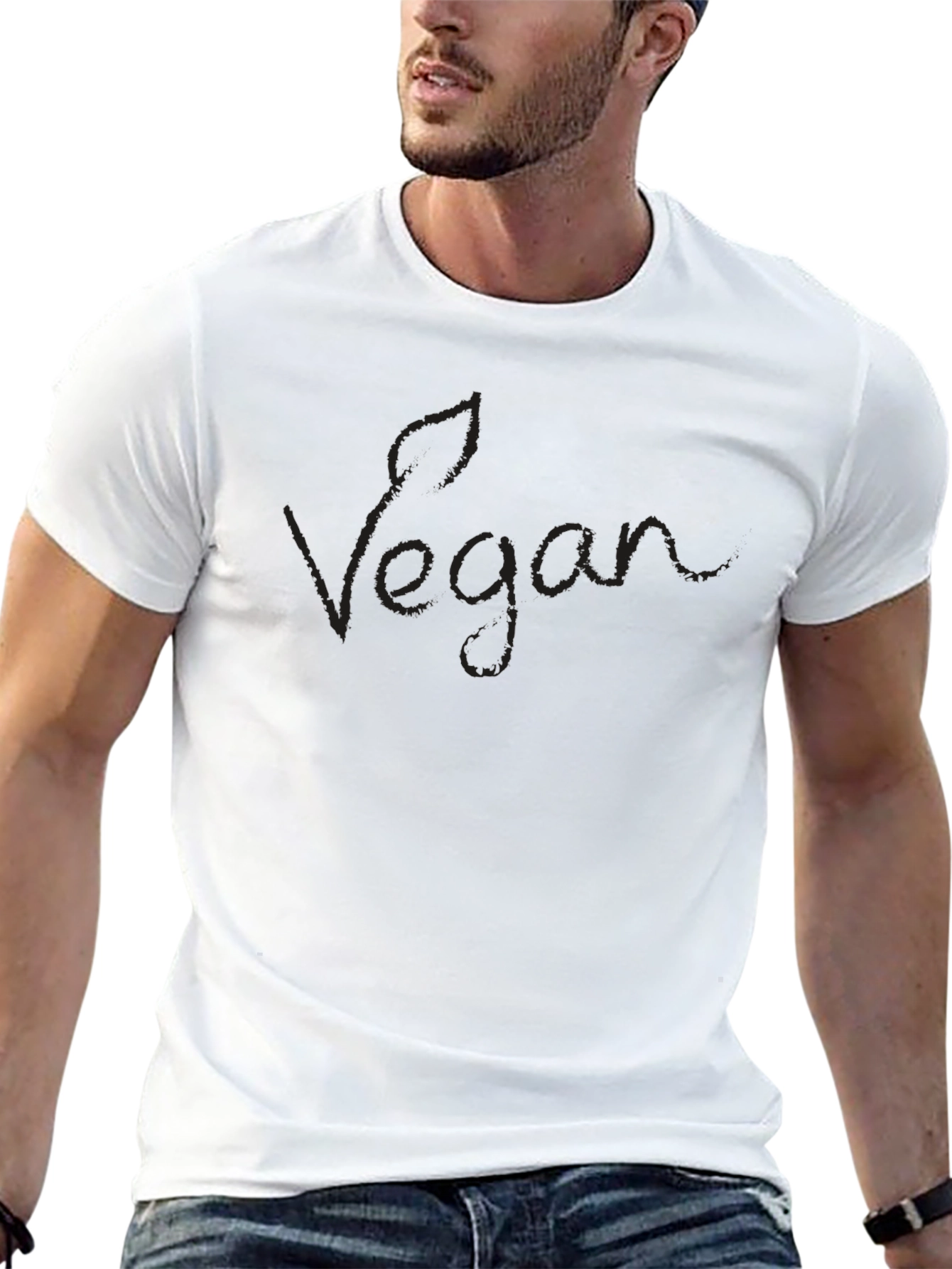 Camiseta Negra Vegan para Hombre - Estilo Casual