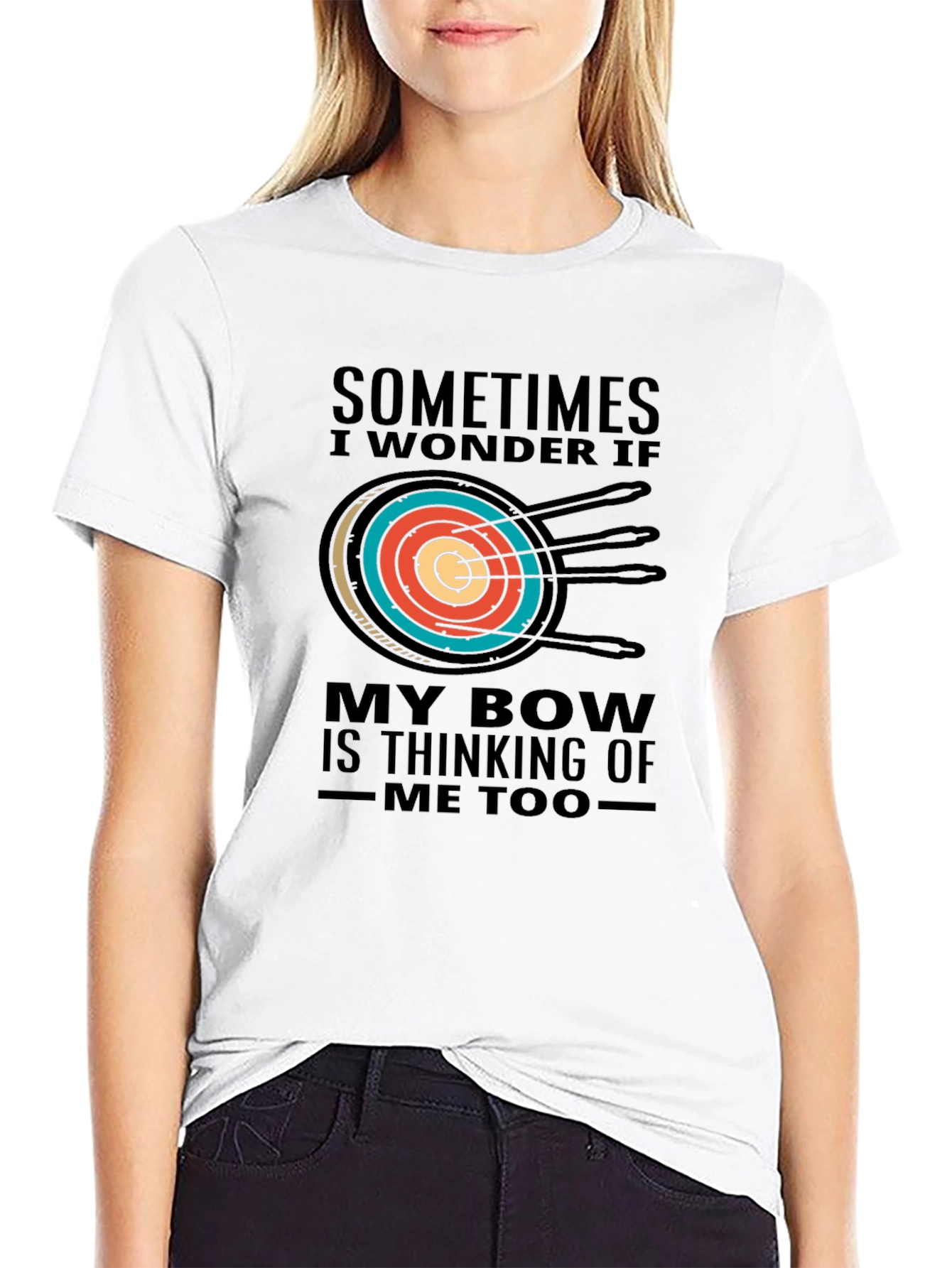 Camiseta Negra de Arquero con Diseño Divertido