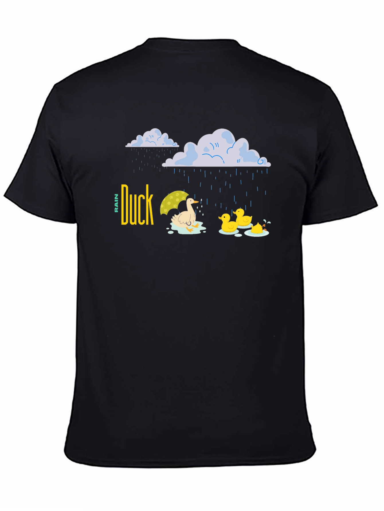 Camiseta Negra Duck Rain para Días Lluviosos