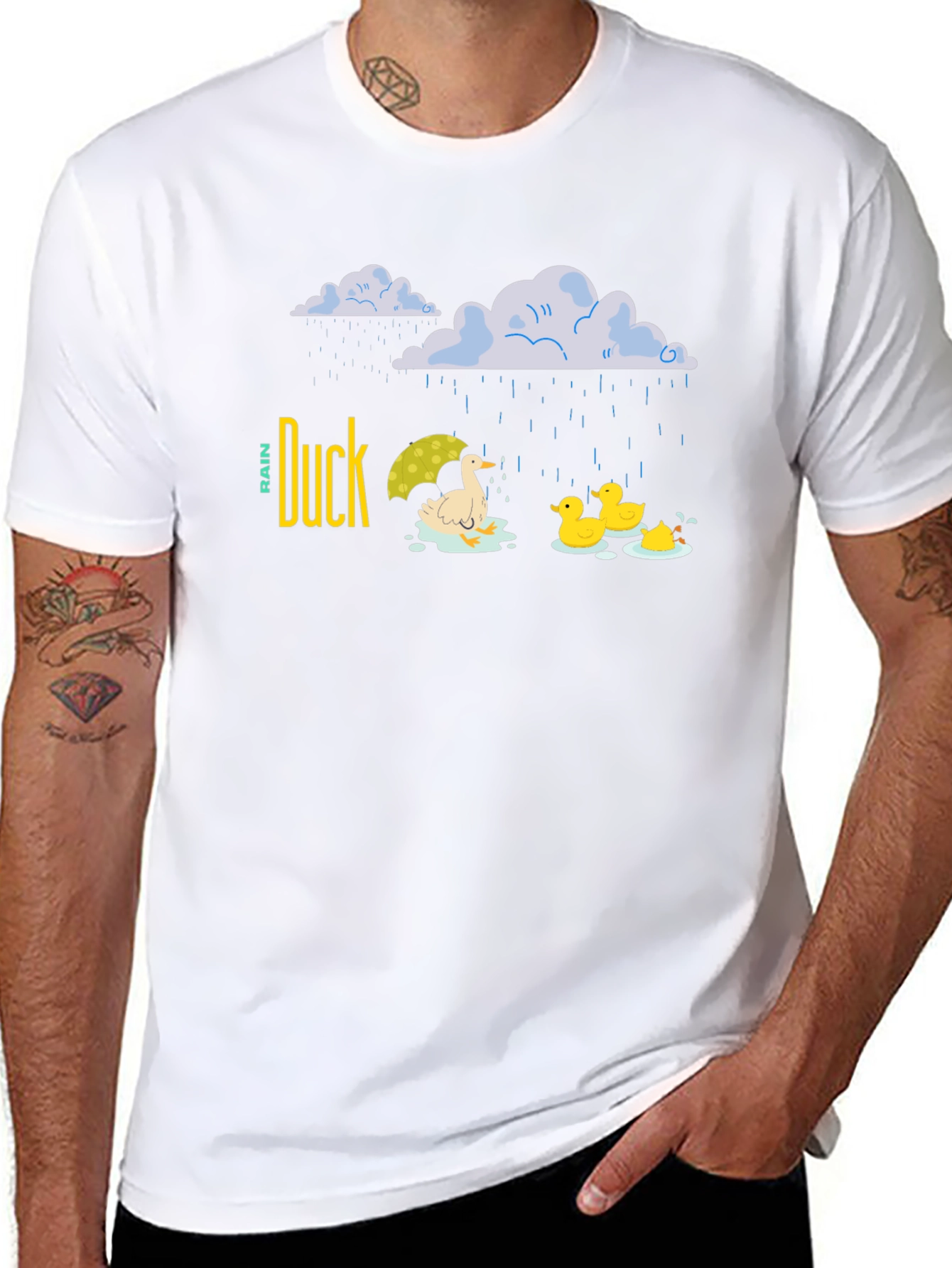 Camiseta Negra Duck Rain para Días Lluviosos