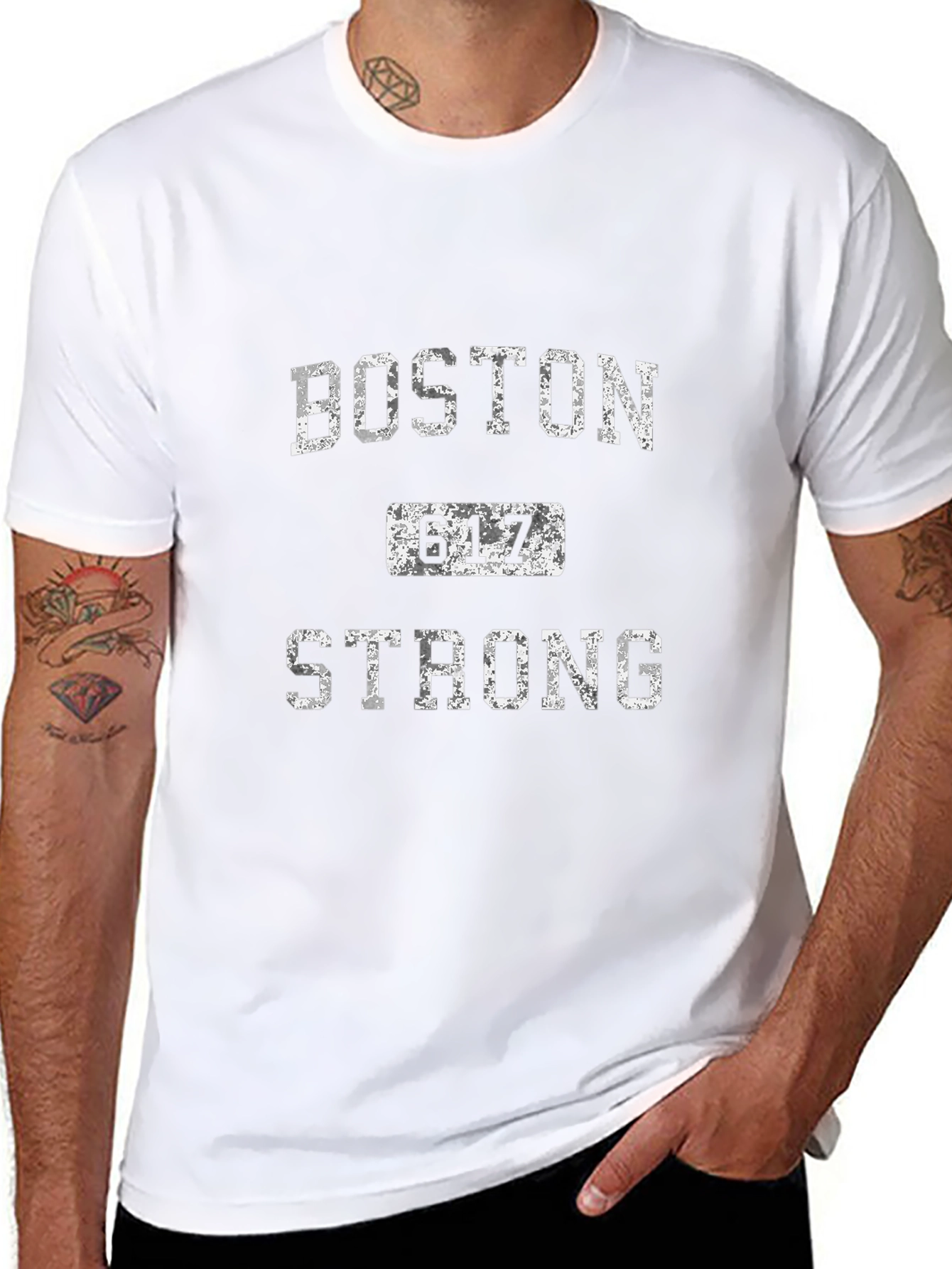Camiseta Negra Boston 617 Strong