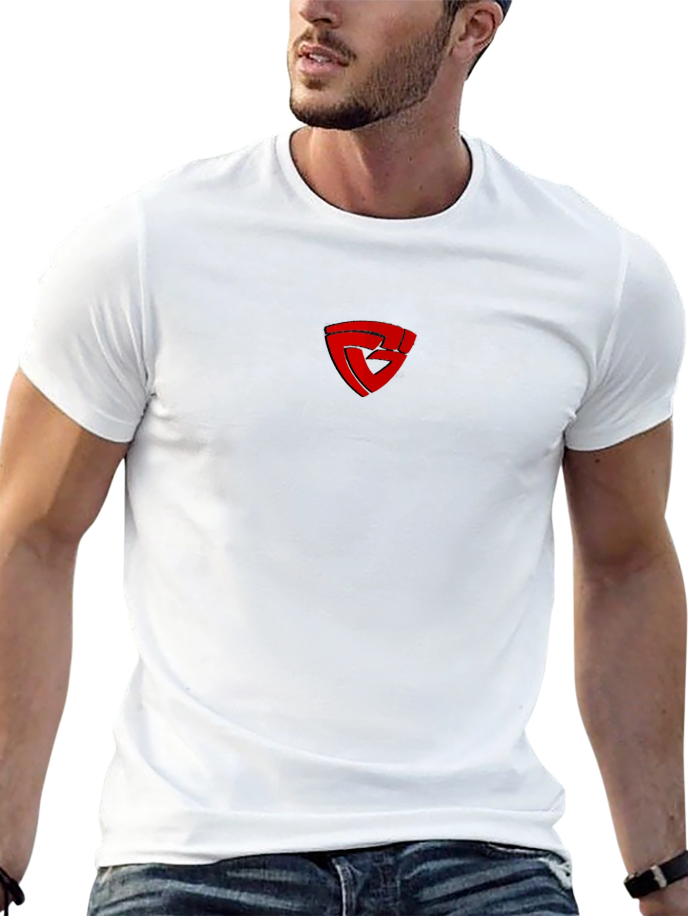 Camiseta Negra con Logo Rojo