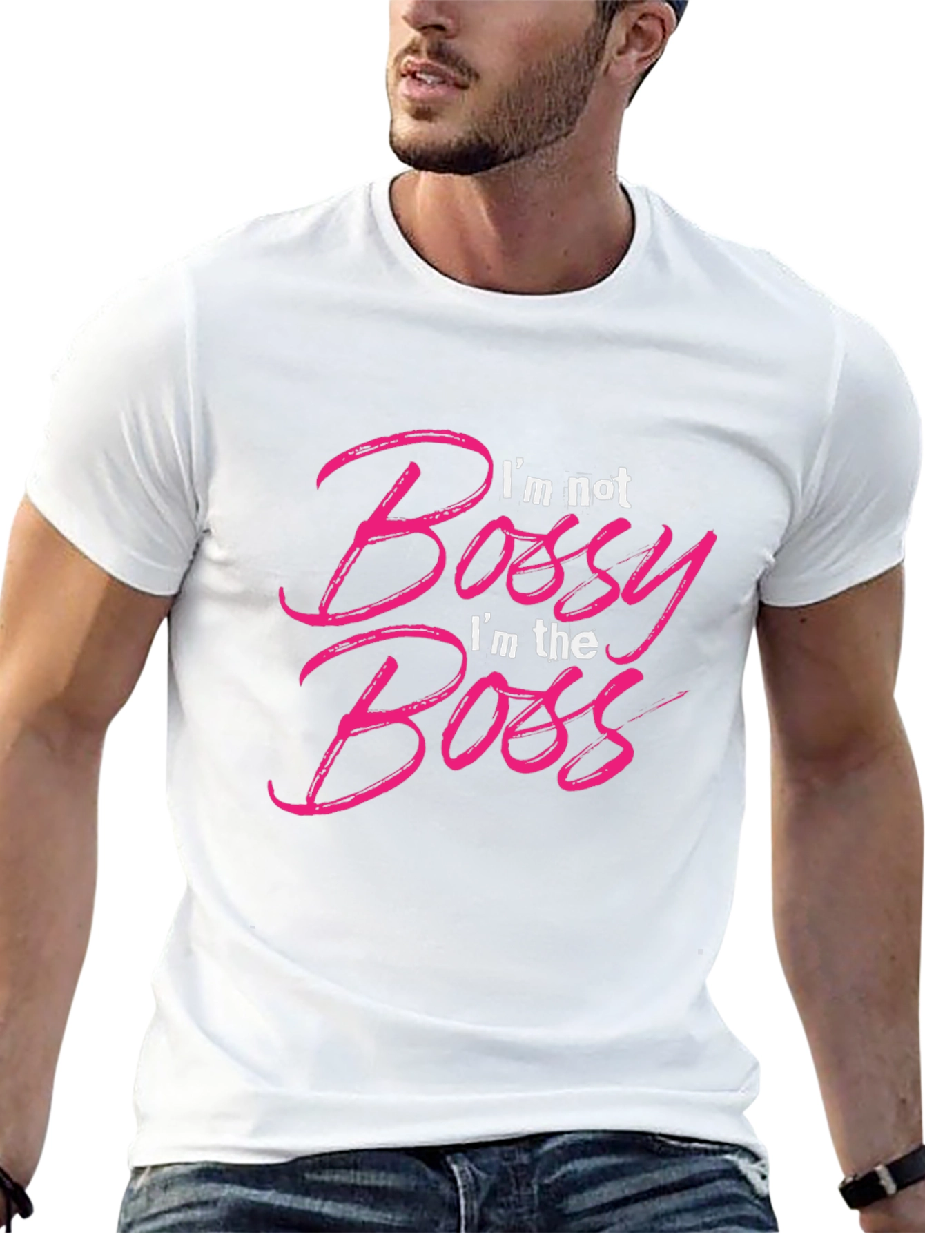 Camiseta Negra con Texto Im the Boss