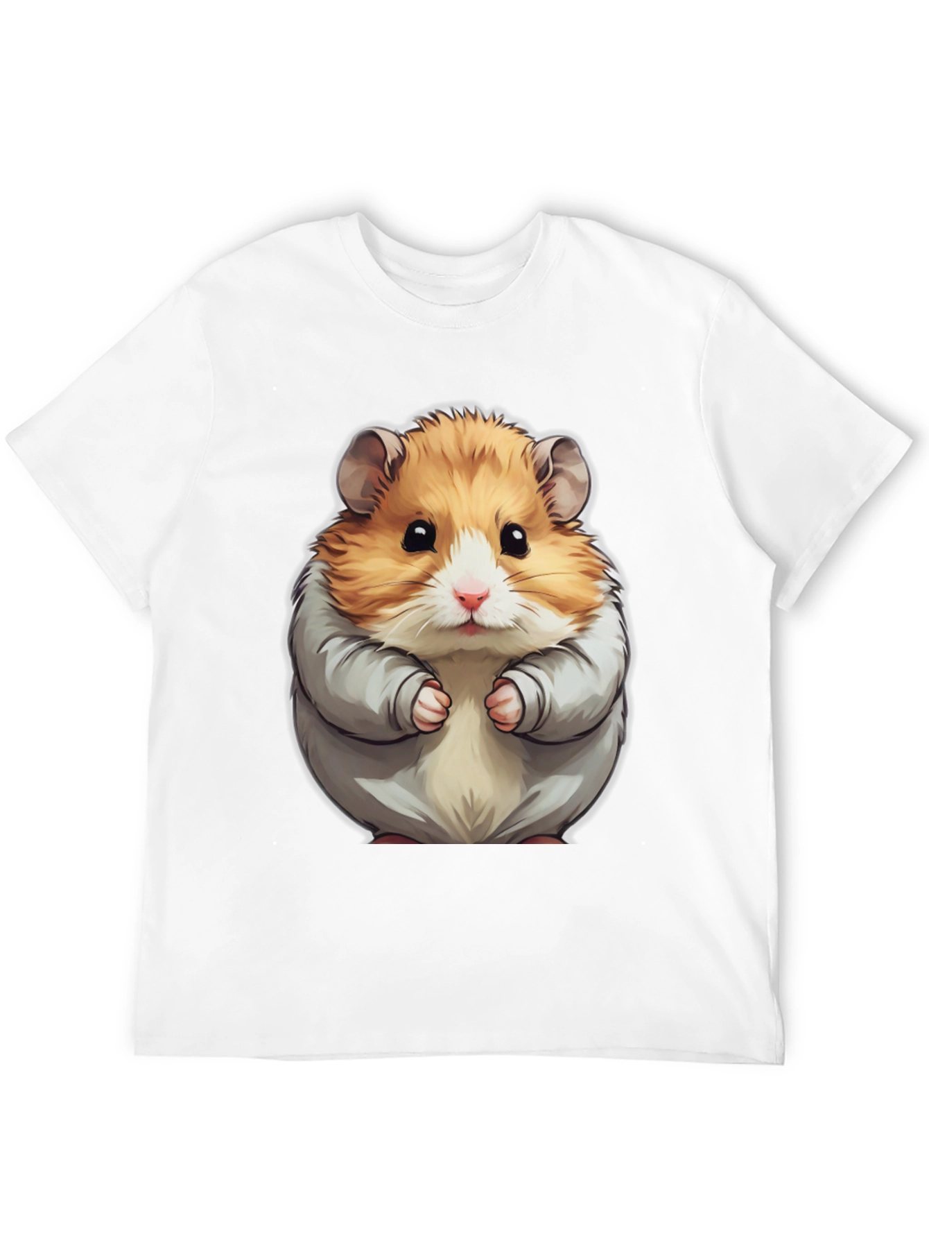 Camiseta Negra con Estampado de Hámster Adorable