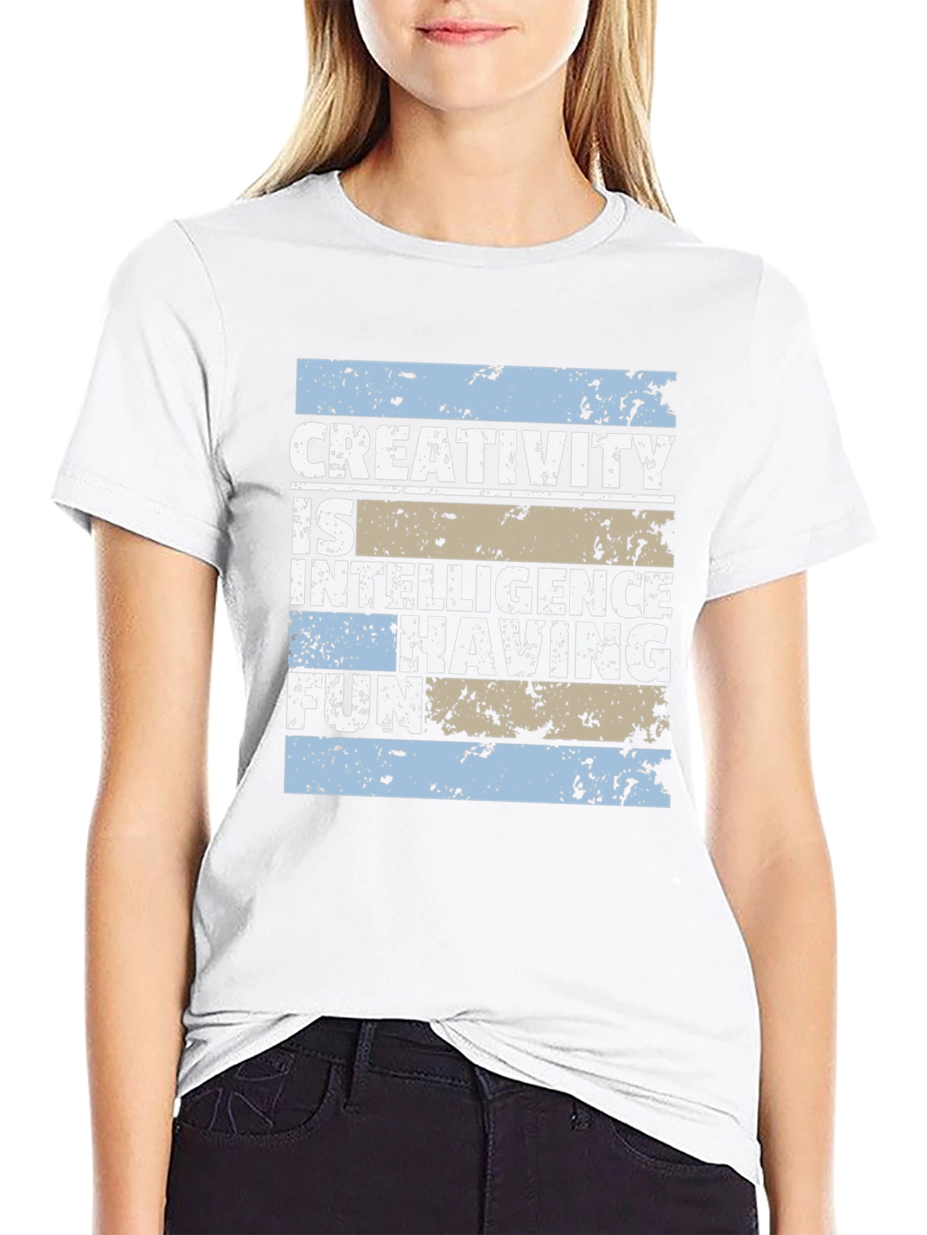 Camiseta Negra Creatividad Inteligencia Diversión