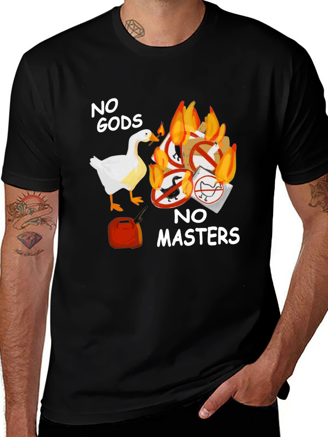 Camiseta Negra: ¡Sin Dioses Sin Amos!