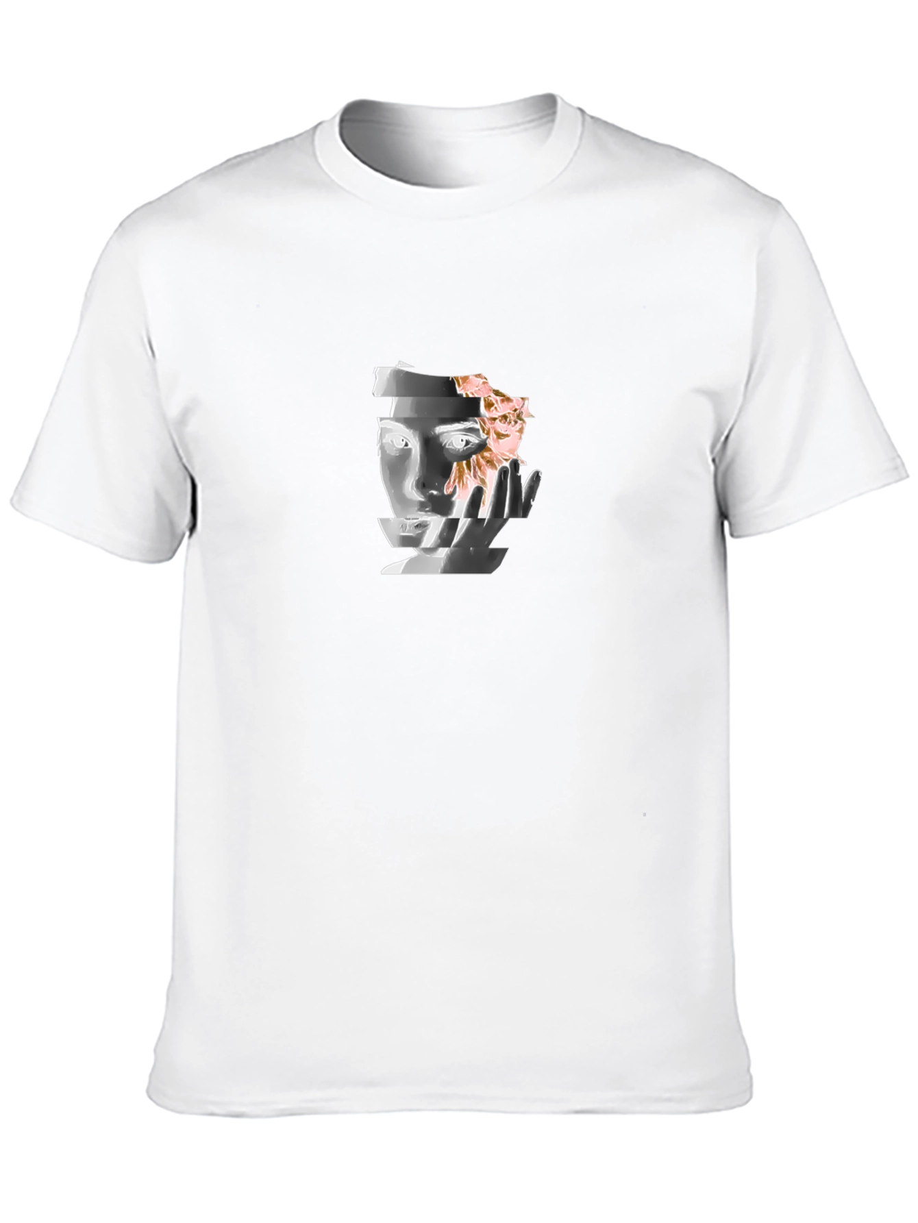 Camiseta Negra con Diseño Abstracto Facial