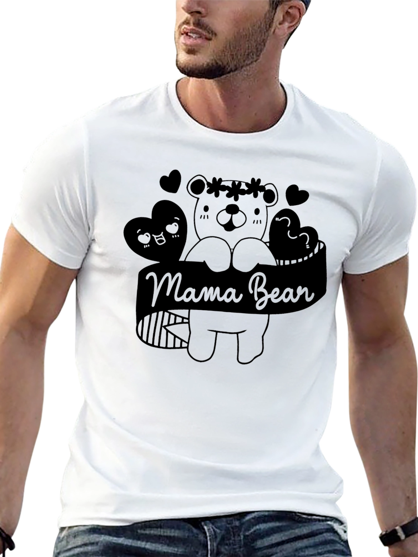 Camiseta Negra Mama Bear con Diseño de Oso