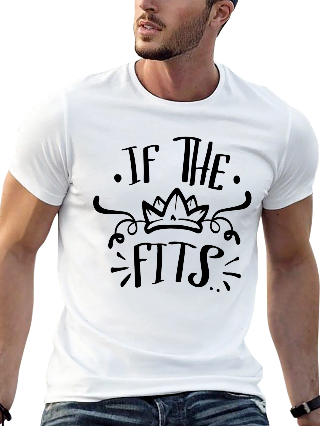 Camiseta Negra con Diseño If The Crown Fits