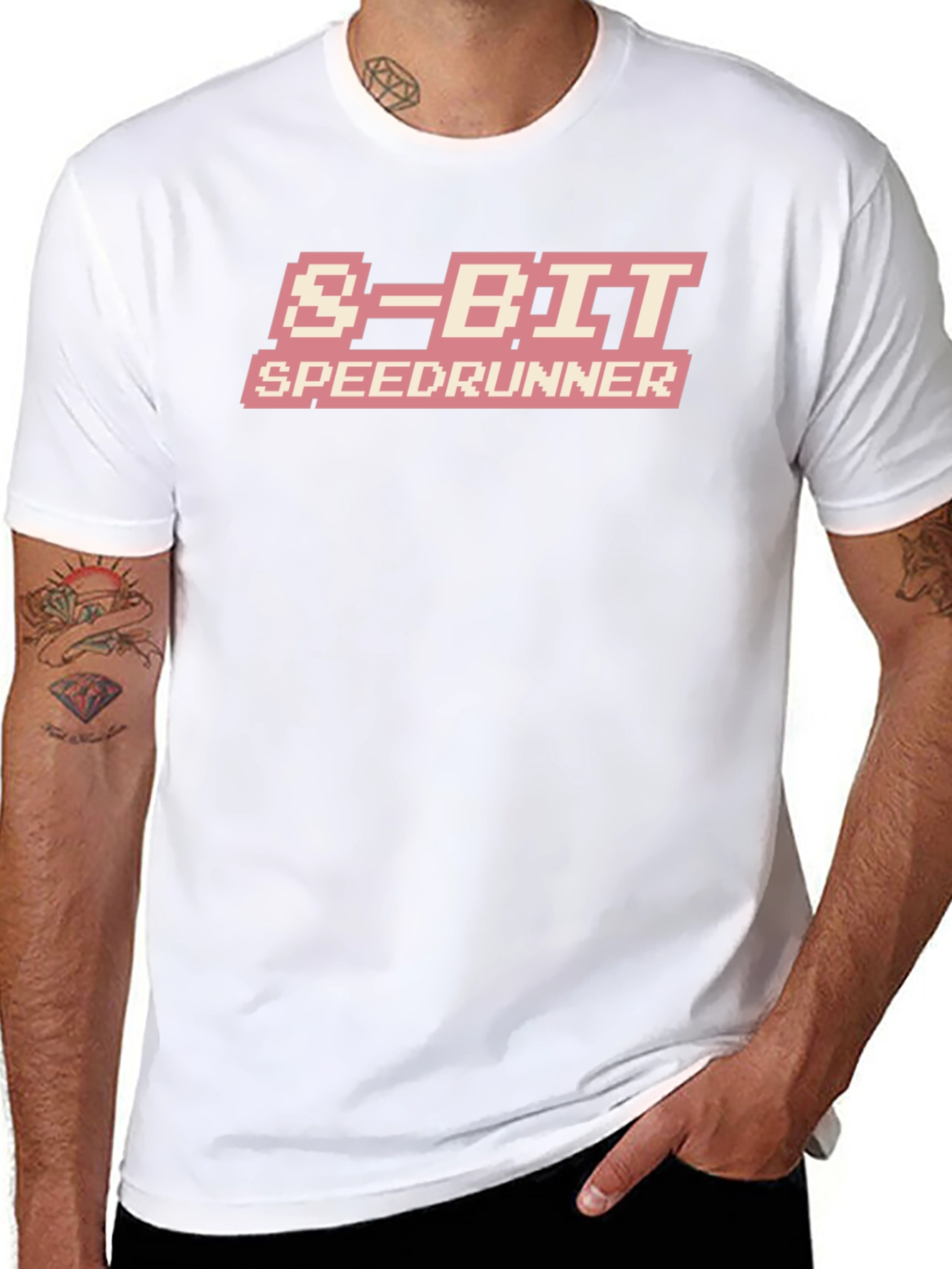 Camiseta Negra 8-Bit Speedrunner - Diseño Retro
