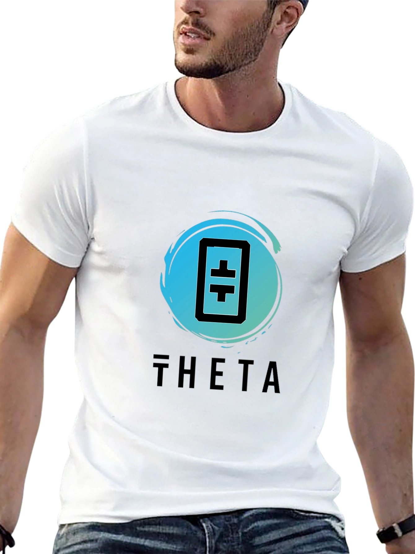 Camiseta Negra Theta Token - Diseño Moderno