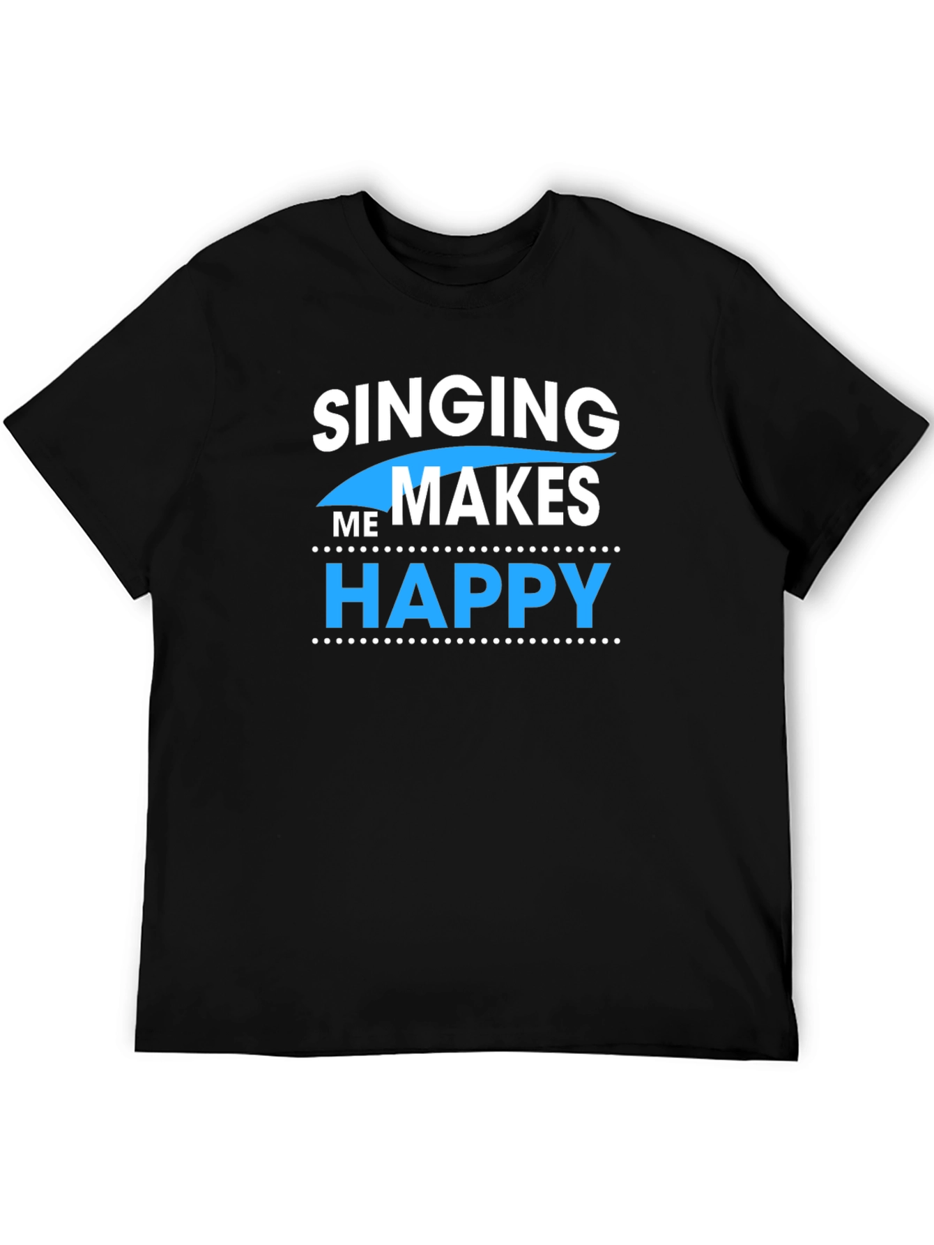 Camiseta Negra con Diseño de Cantar me Hace Feliz