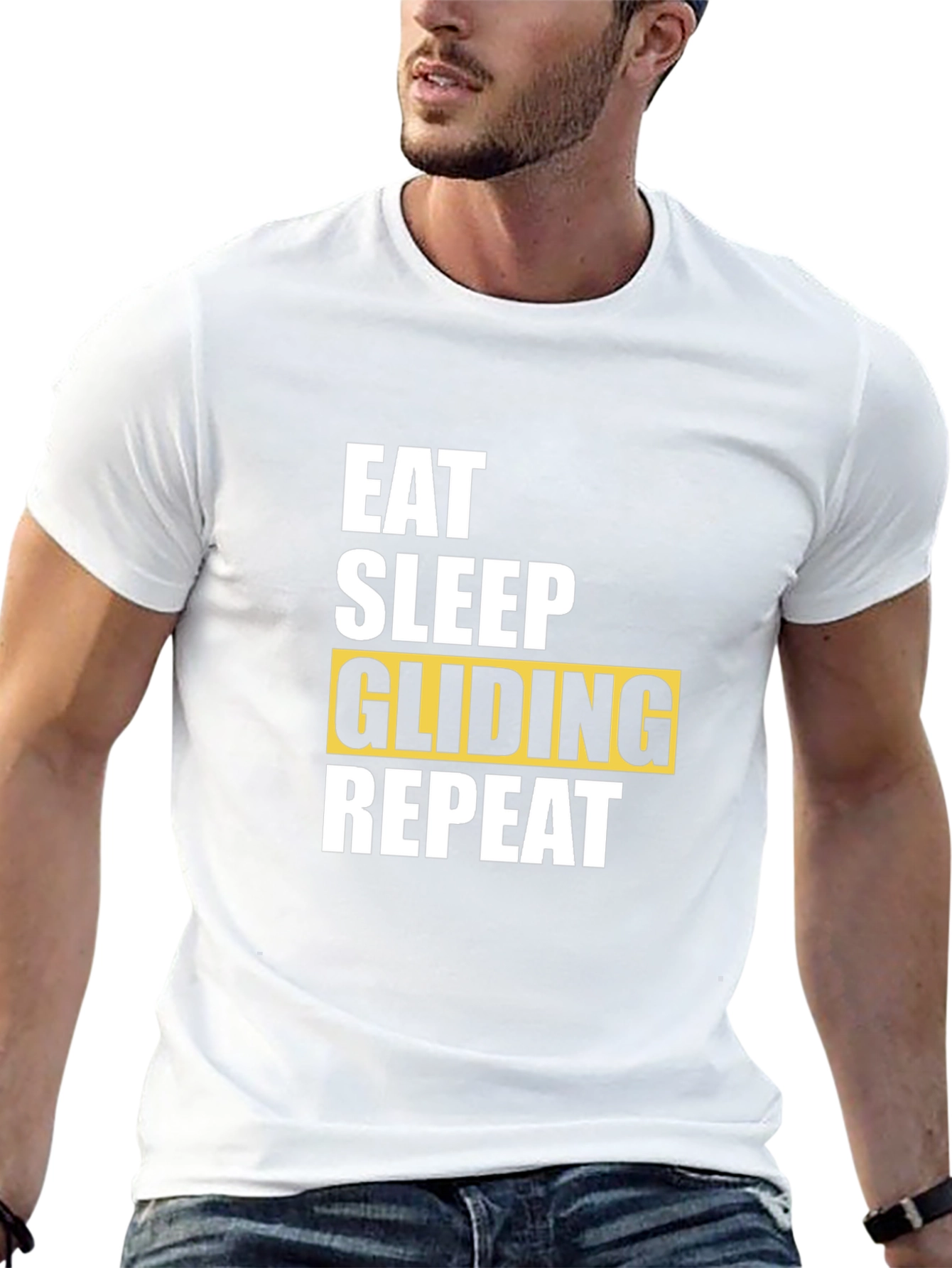 Camiseta Negra Eat Sleep Gliding Repeat