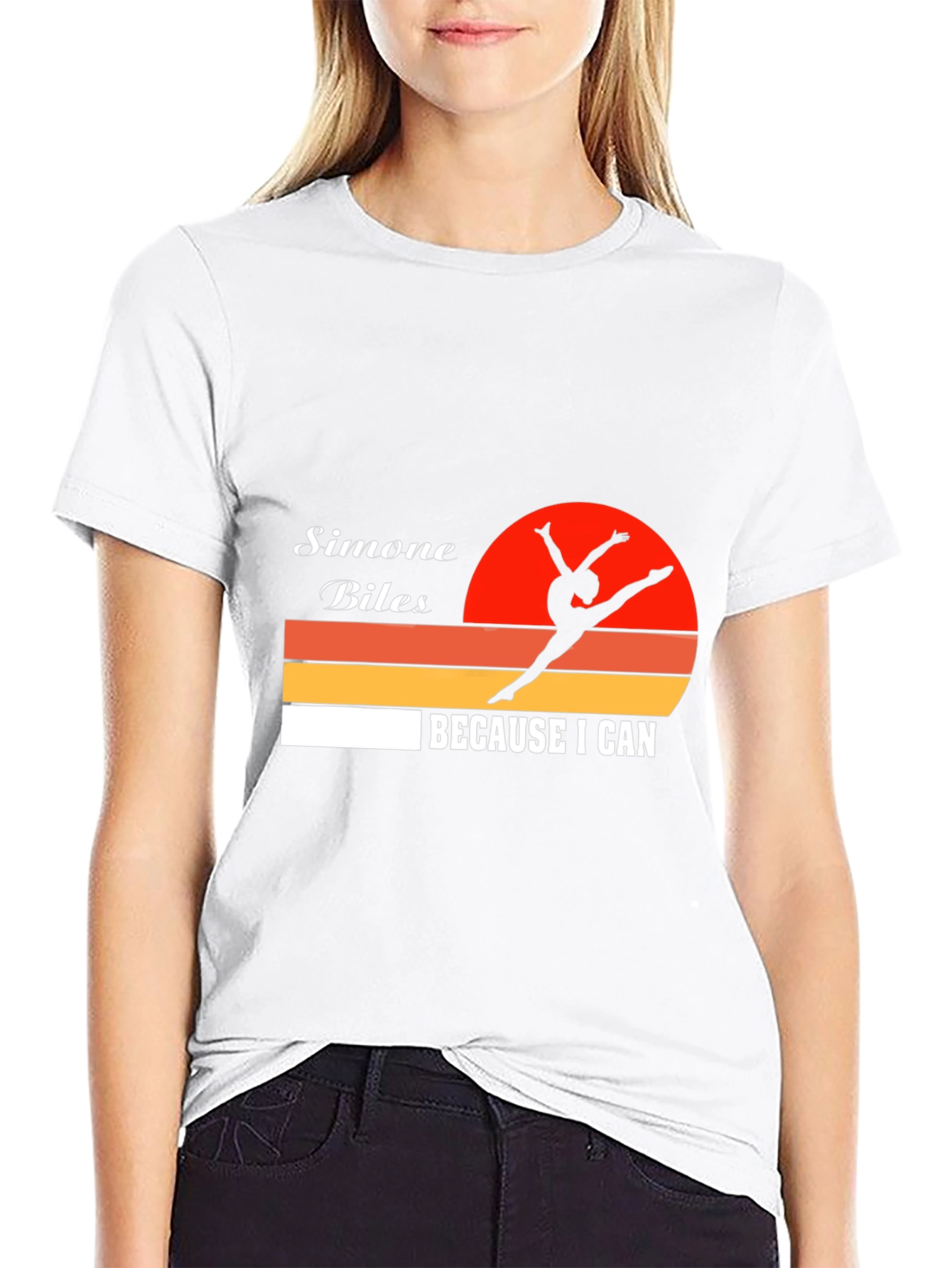 Camiseta Negra Deportiva Simone Biles Retro