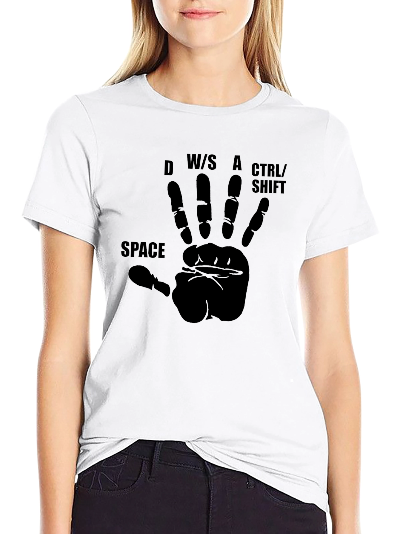 Camiseta Negra Gamer: ¡Controla con una Mano!