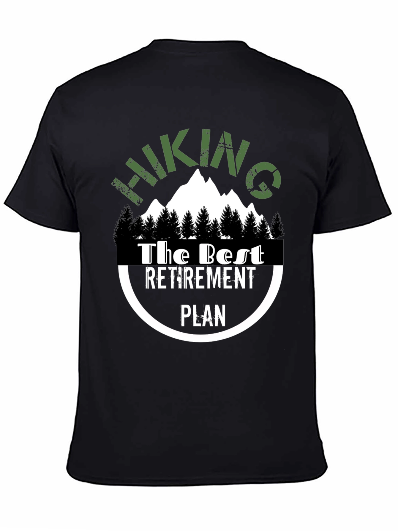 Camiseta Negra Senderismo Plan de Jubilación