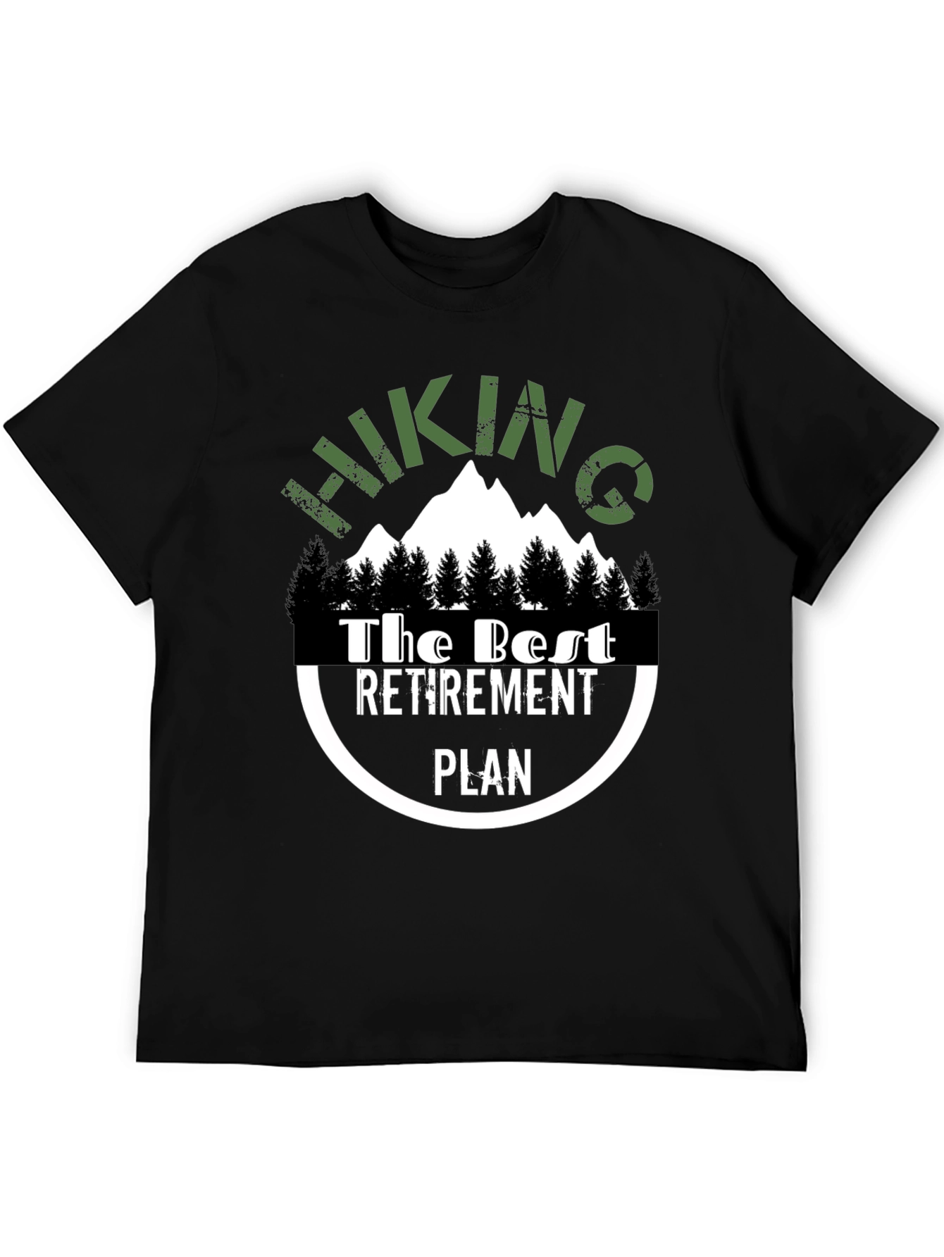 Camiseta Negra Senderismo Plan de Jubilación
