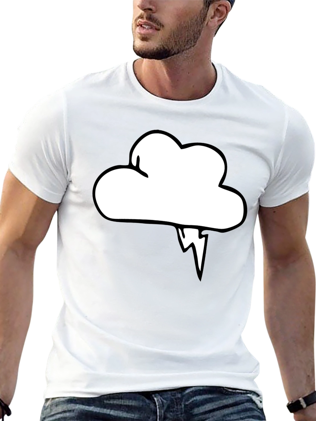 Camiseta Negra Nube Tormenta Hombre