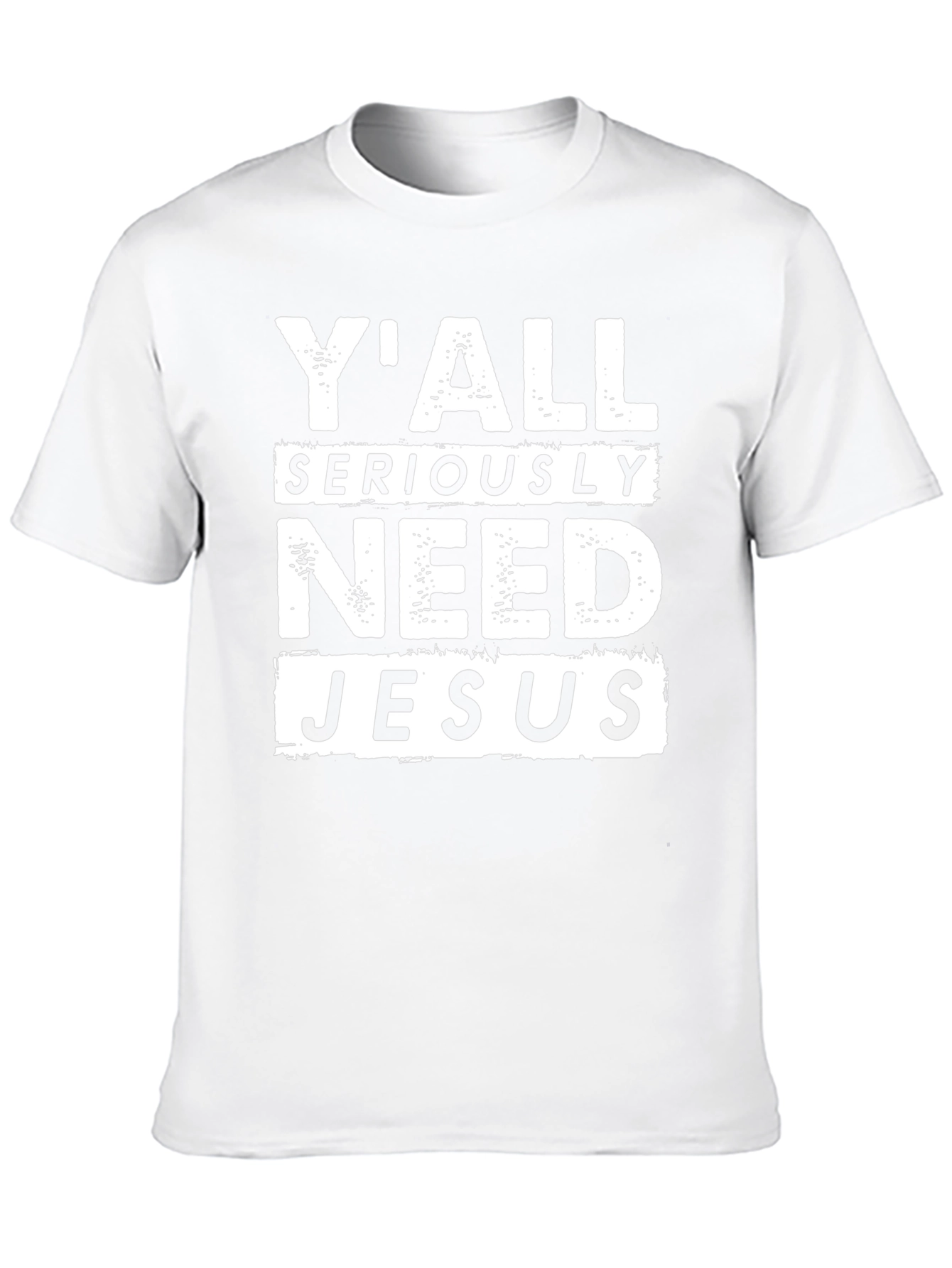 Camiseta Negra con Texto: Yall Seriously Need Jesus