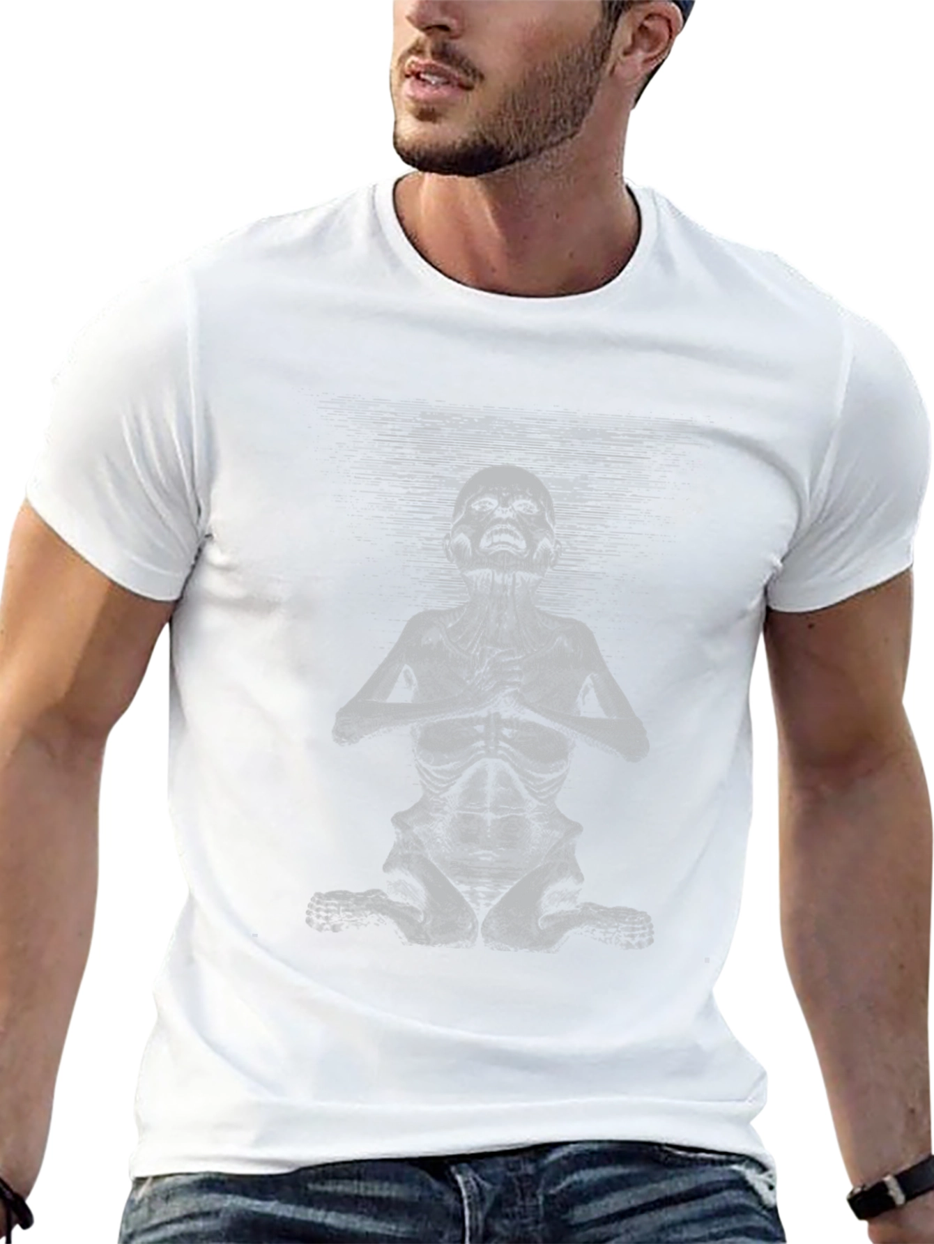 Camiseta Negra con Gráfico de Criatura Meditando