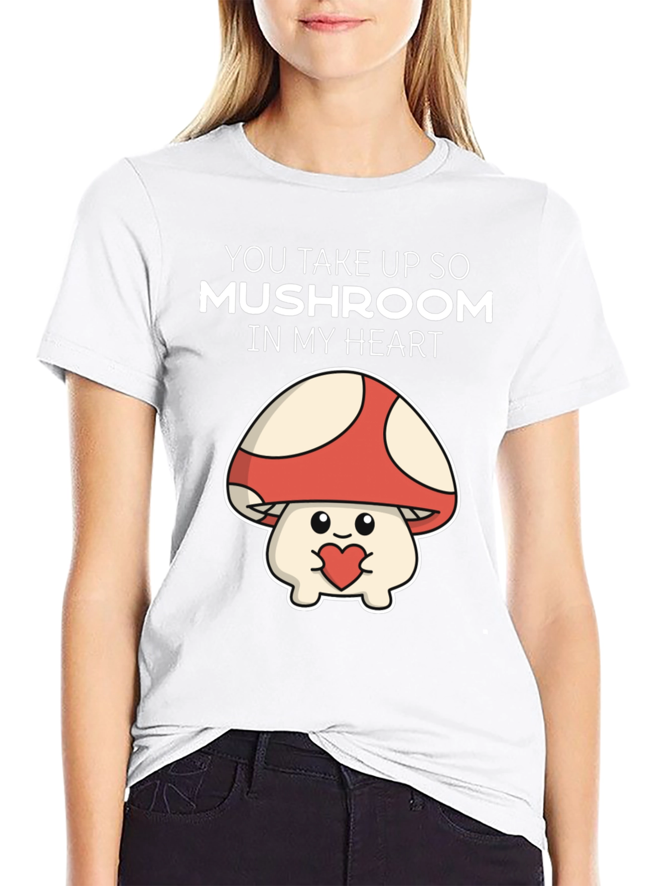Camiseta Negra Mushroom Heart