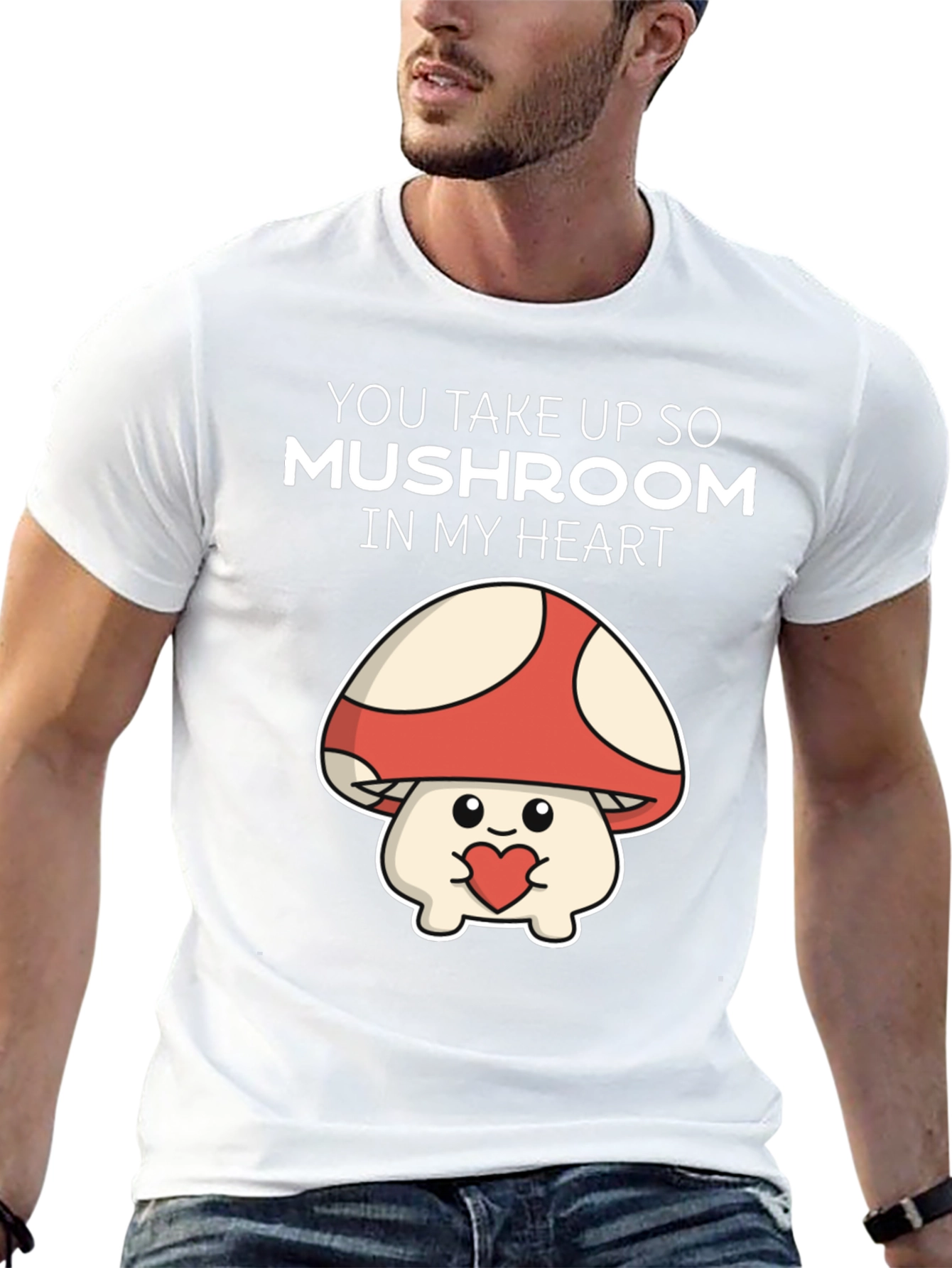Camiseta Negra Mushroom Heart