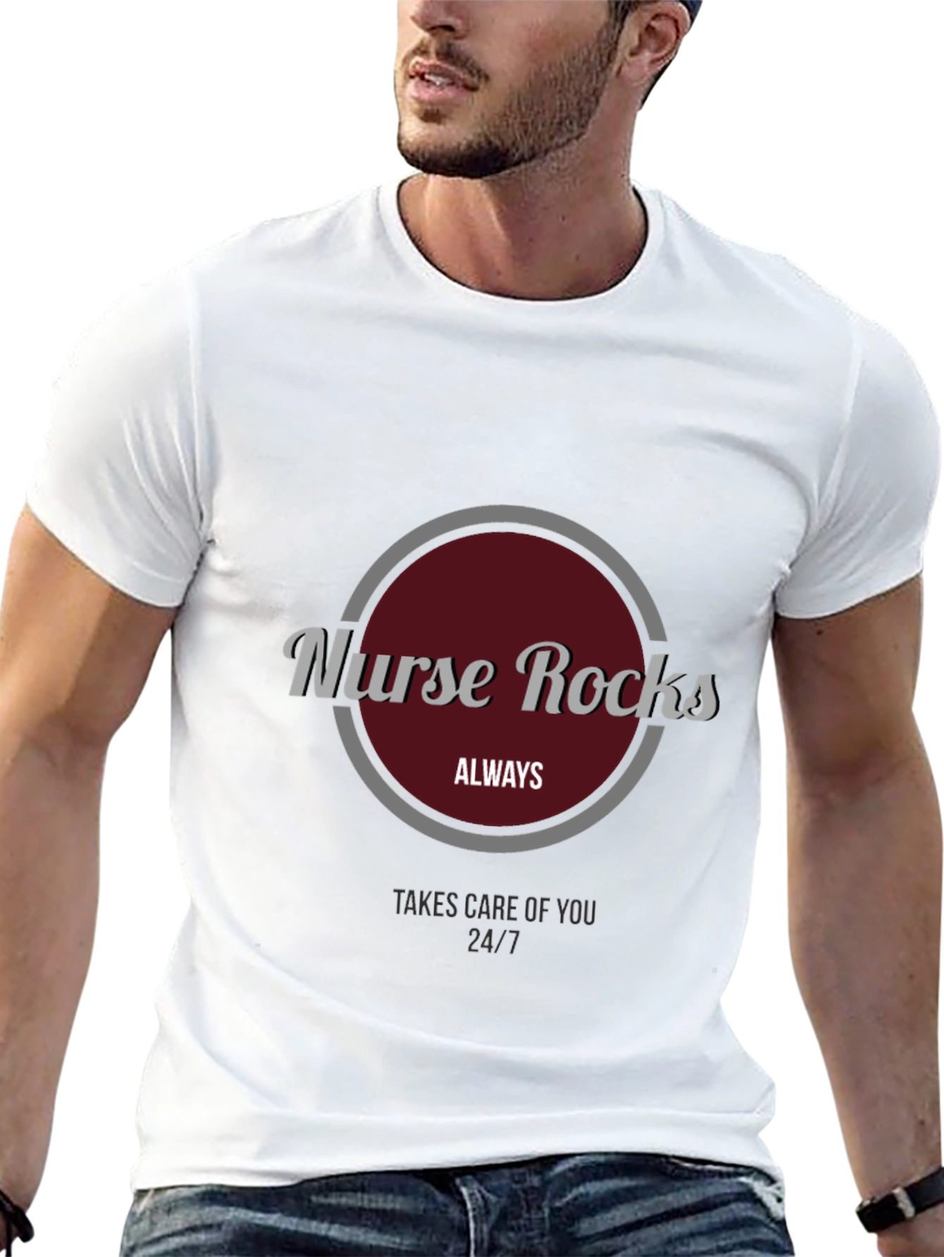 Camiseta Negra Nurse Rocks para Enfermeros