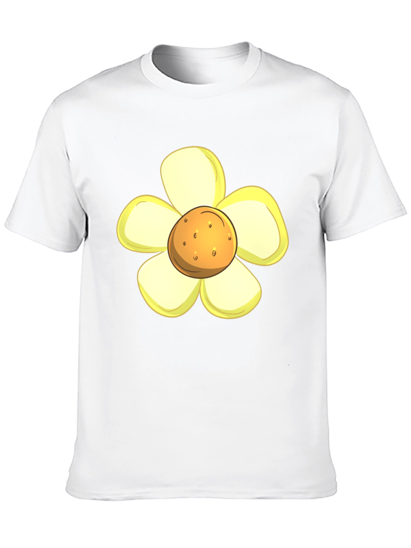 Camiseta Negra con Diseño de Flor Amarilla