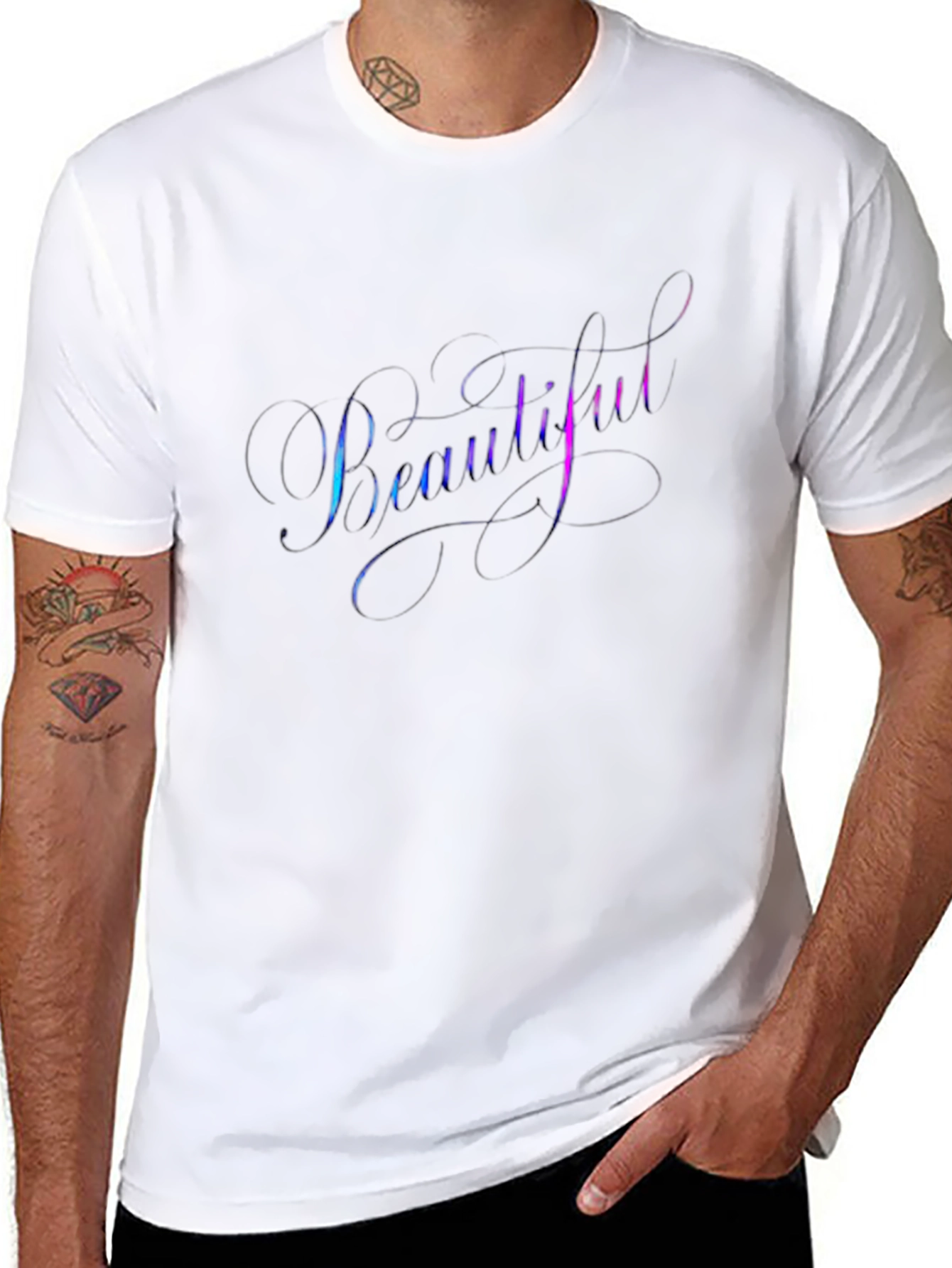 Camiseta Negra con Diseño Beautiful