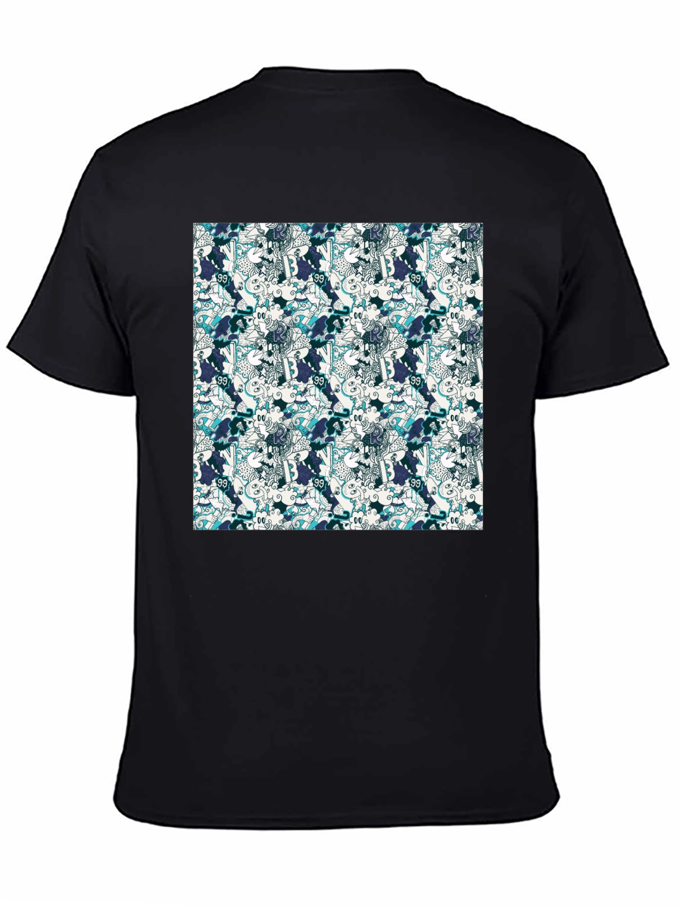 Camiseta Negra Estampada para Hombre