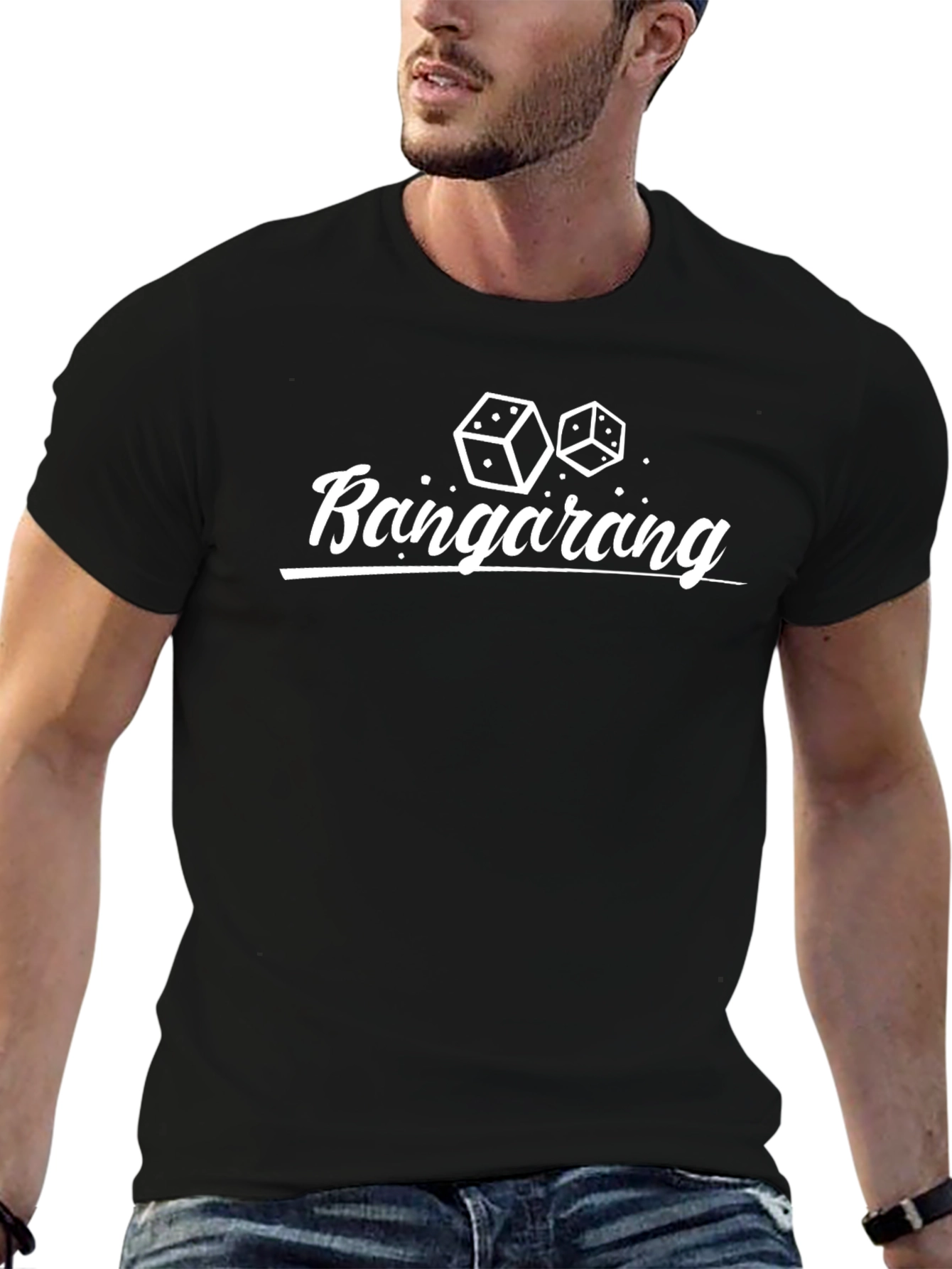 Camiseta Negra Bangarang Dados Diseño Casual