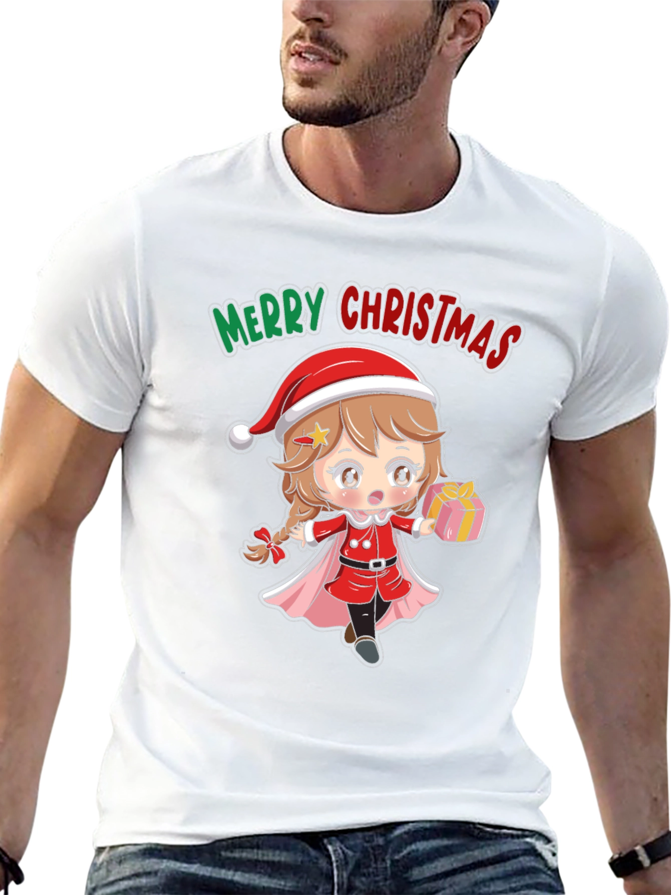 Camiseta Negra Navidad Anime