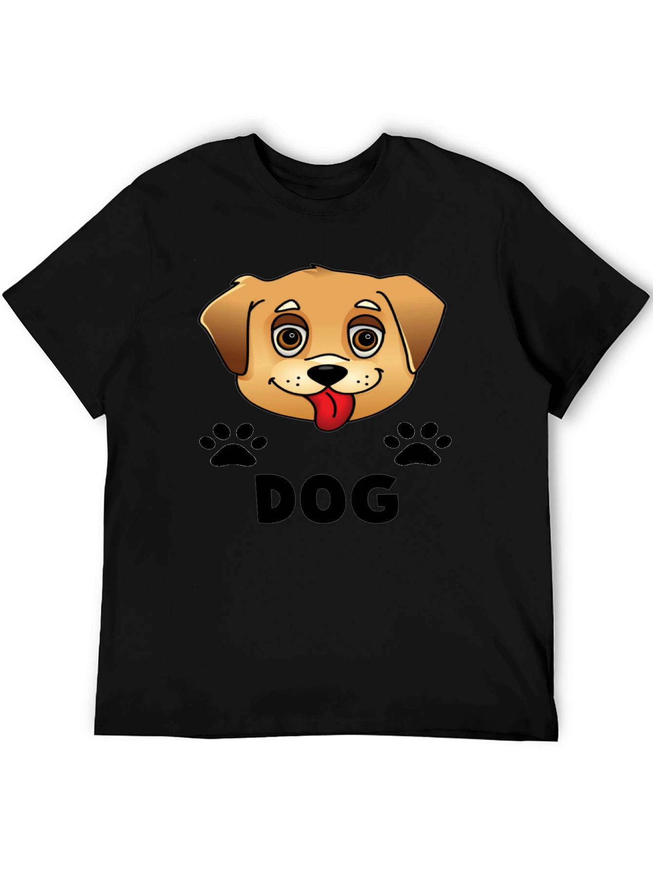 Camiseta Negra Diseño Perro Lindo