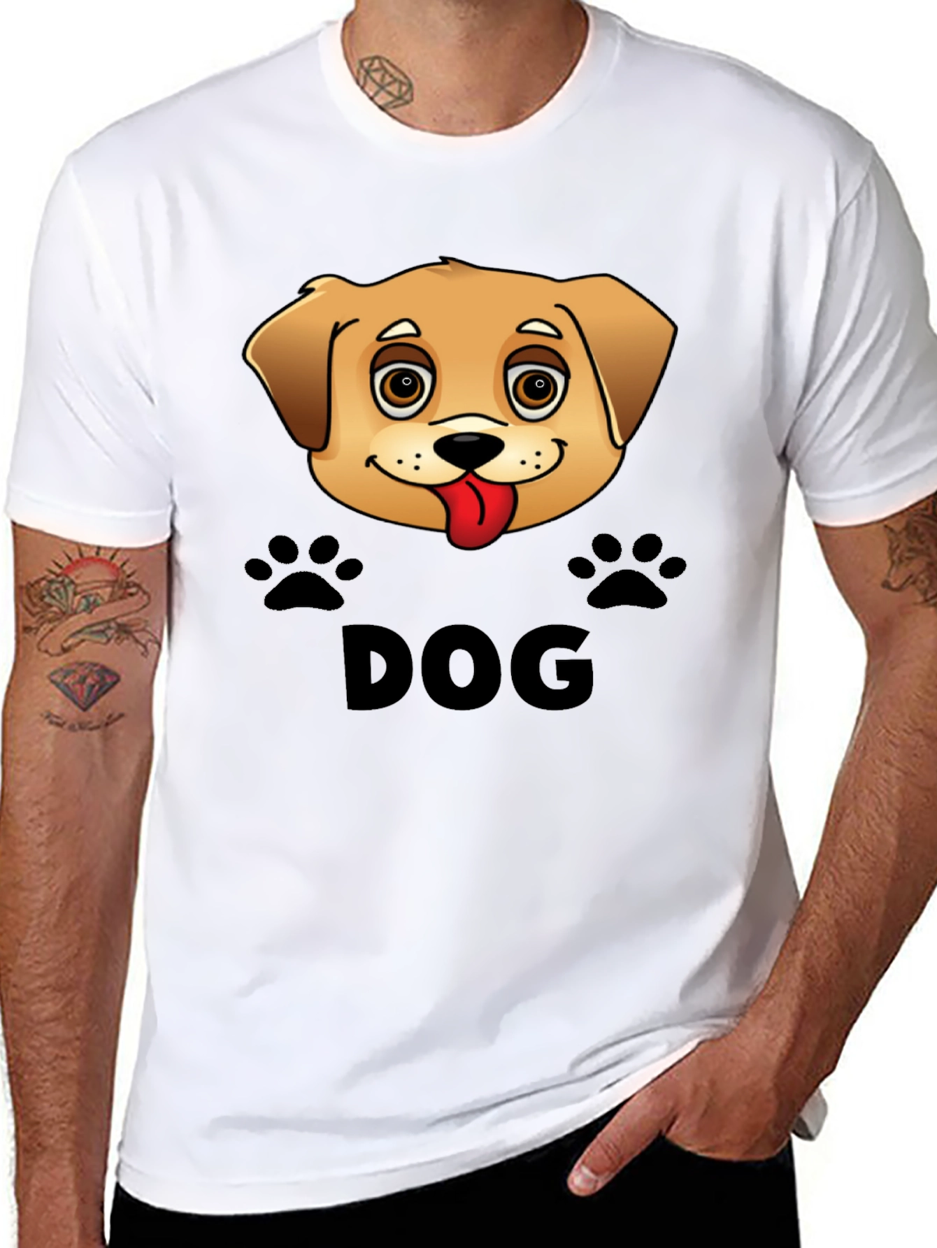 Camiseta Negra Diseño Perro Lindo