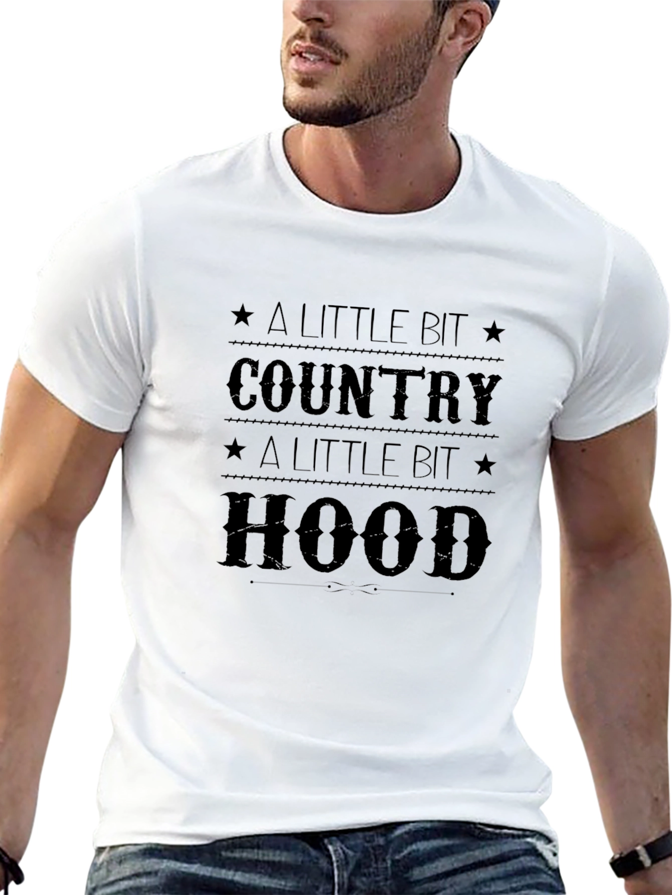 Camiseta Negra - Un Poco Country Un Poco Hood