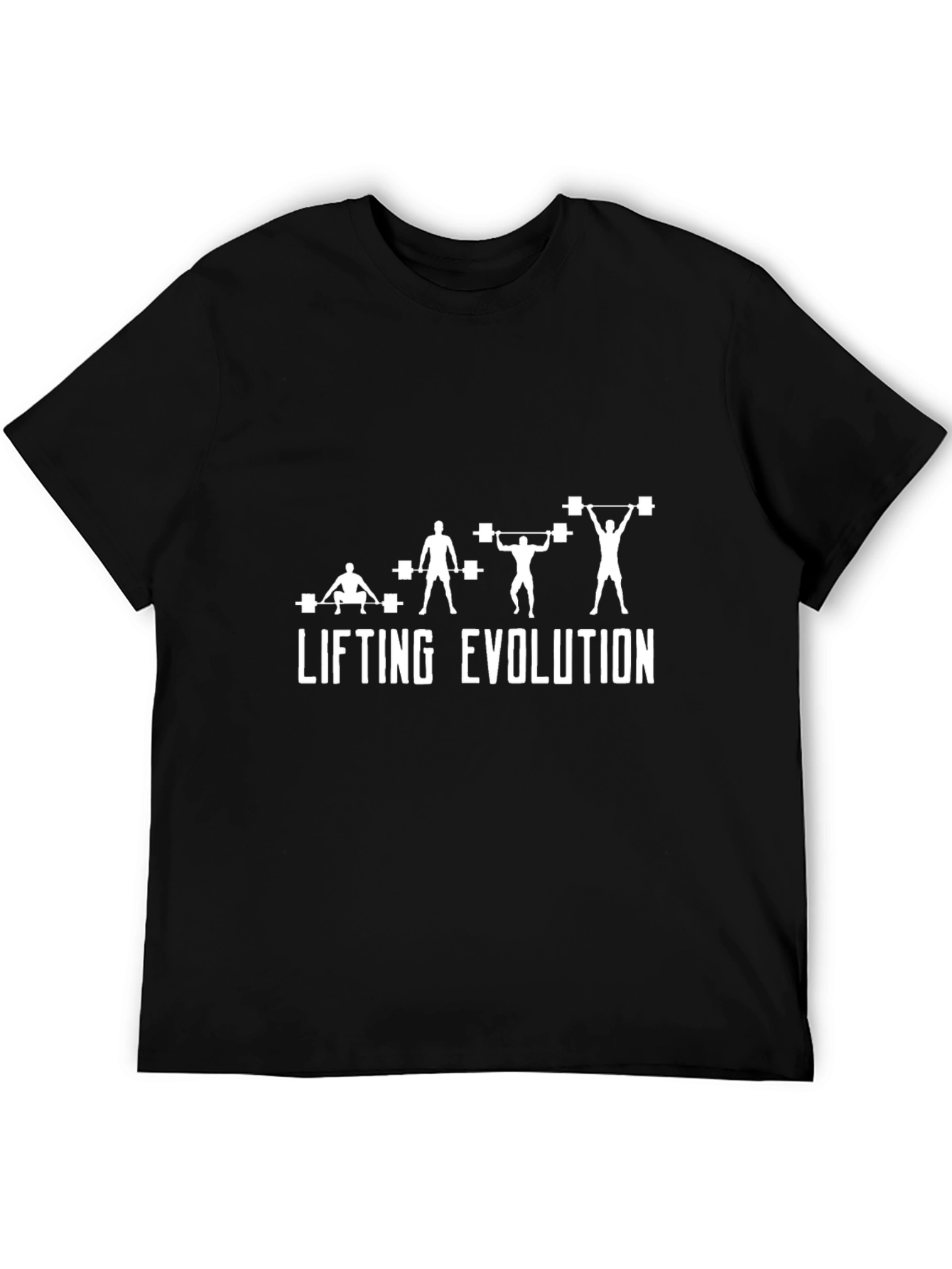 Camiseta Negra Evolución del Levantamiento para Gimnasio