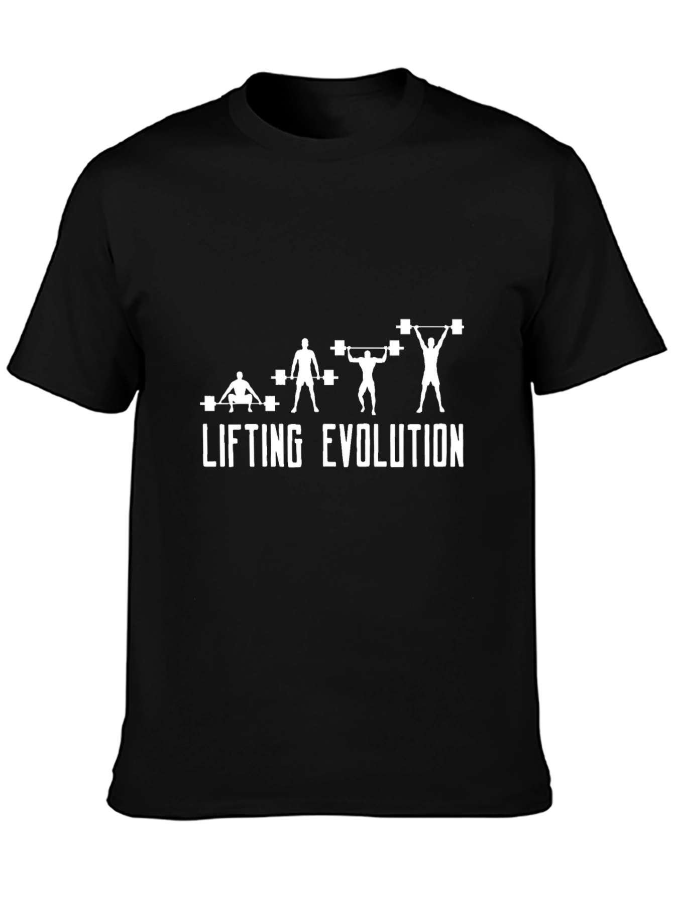 Camiseta Negra Evolución del Levantamiento para Gimnasio