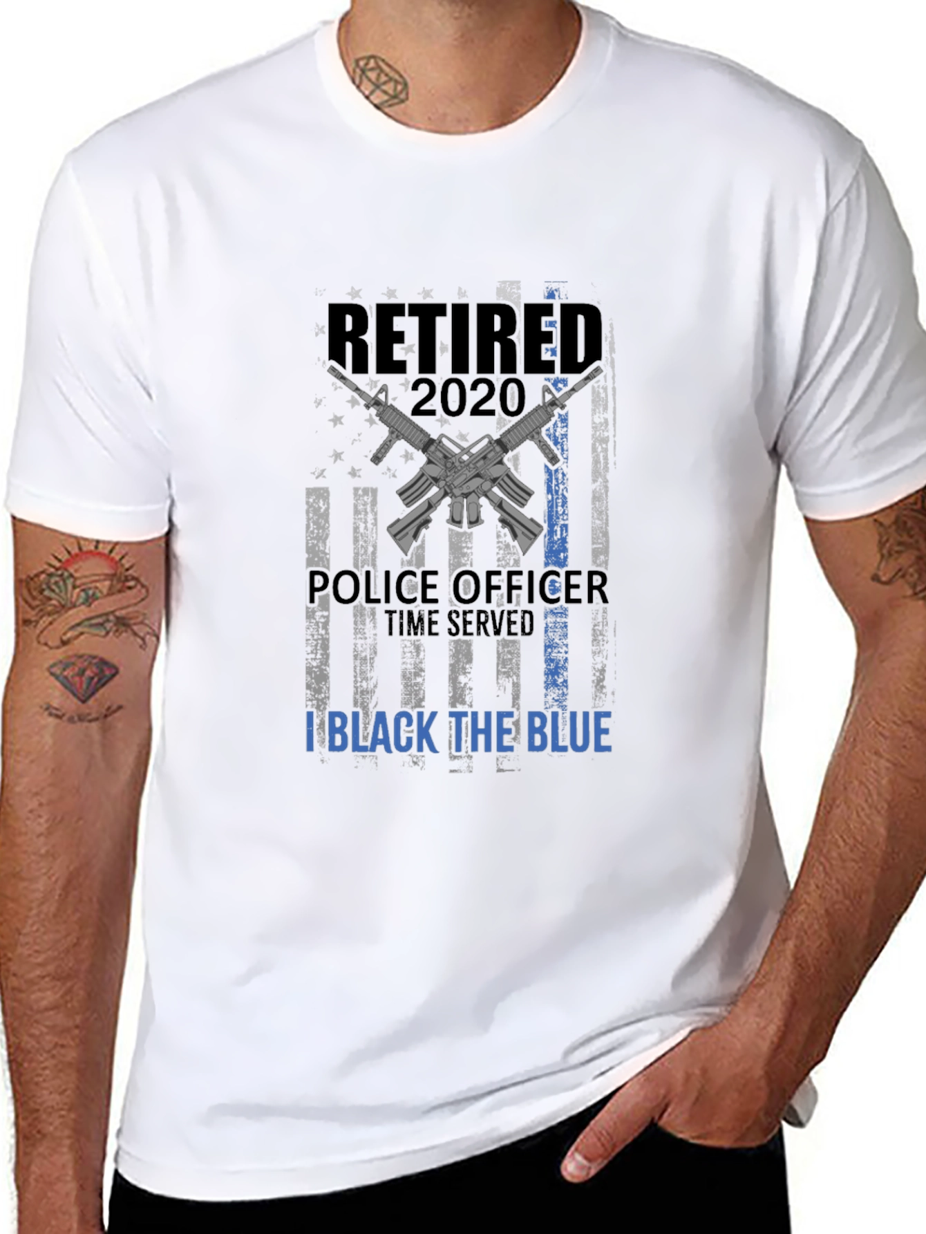 Camiseta Hombre Retirado Policía 2020