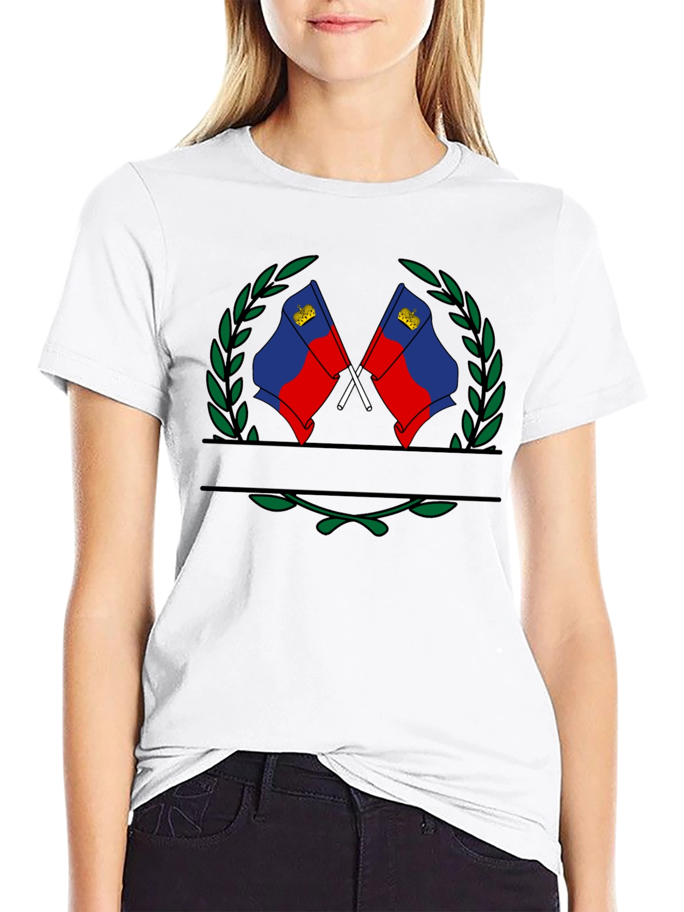 Camiseta Negra con Diseño de Liechtenstein