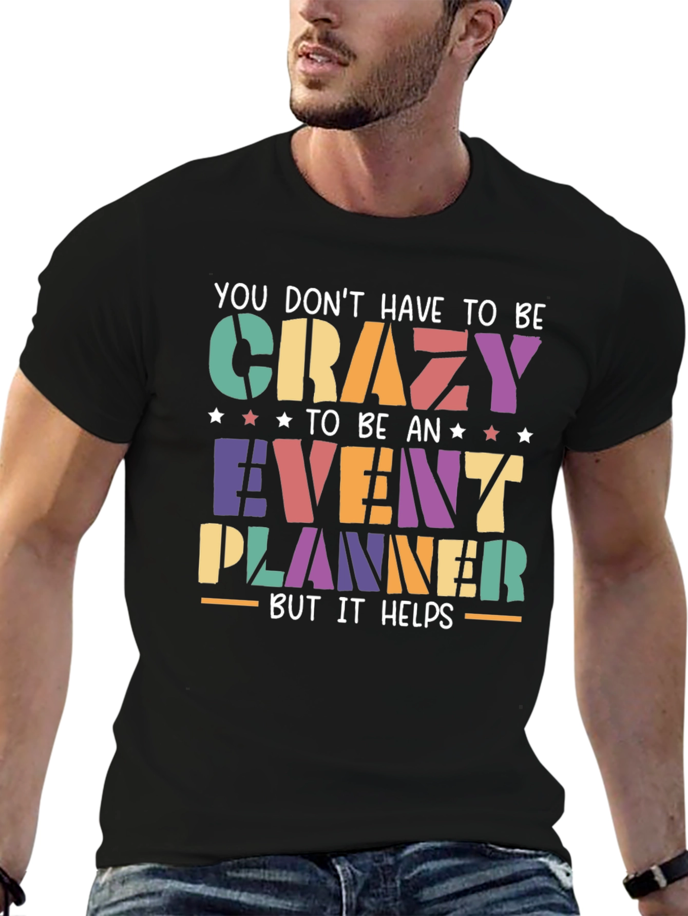 Camiseta Negra Event Planner Crazy