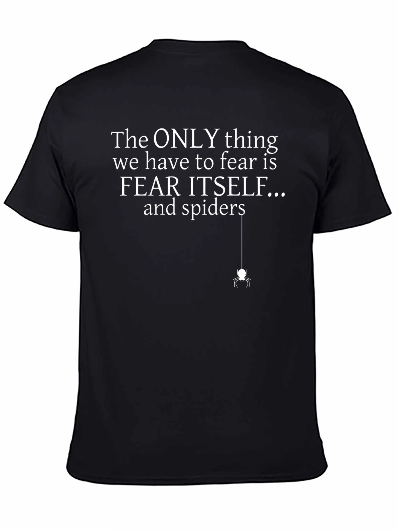 Camiseta Negra: Miedo y Arañas