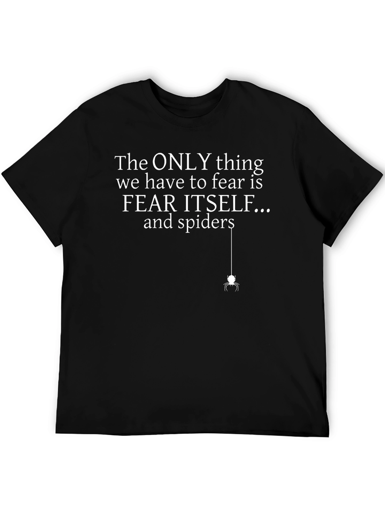 Camiseta Negra: Miedo y Arañas