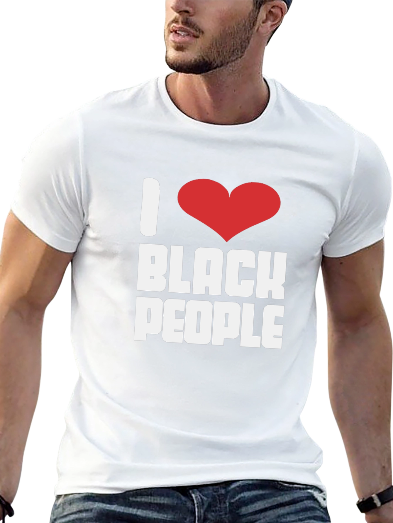 Camiseta I Love Black People Algodón Unisex