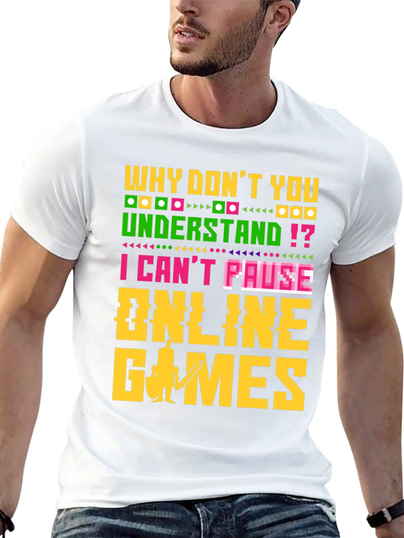 Camiseta Negra Gamer: No Puedo Pausar Juegos Online