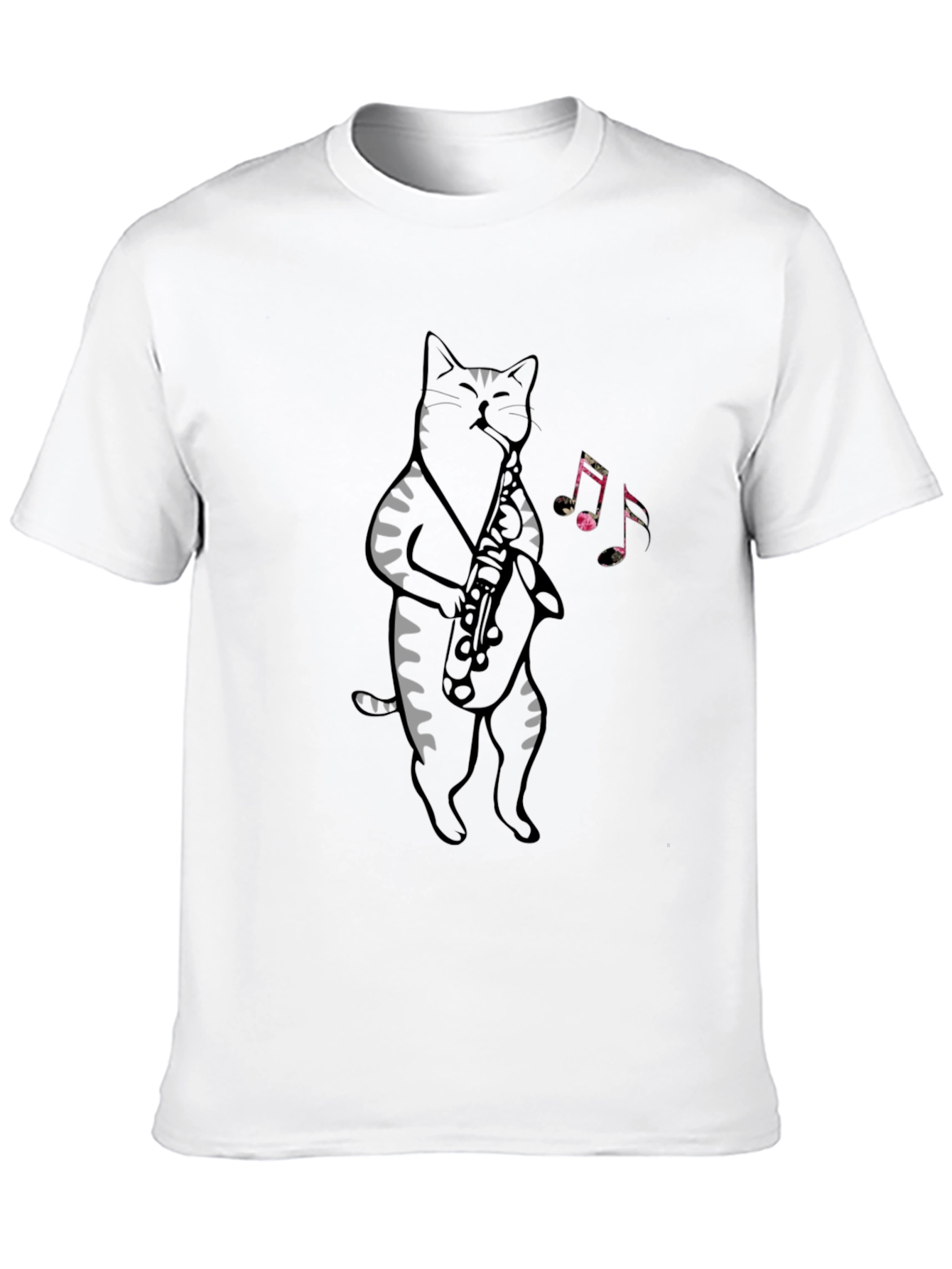 Camiseta Negra con Gato Músico