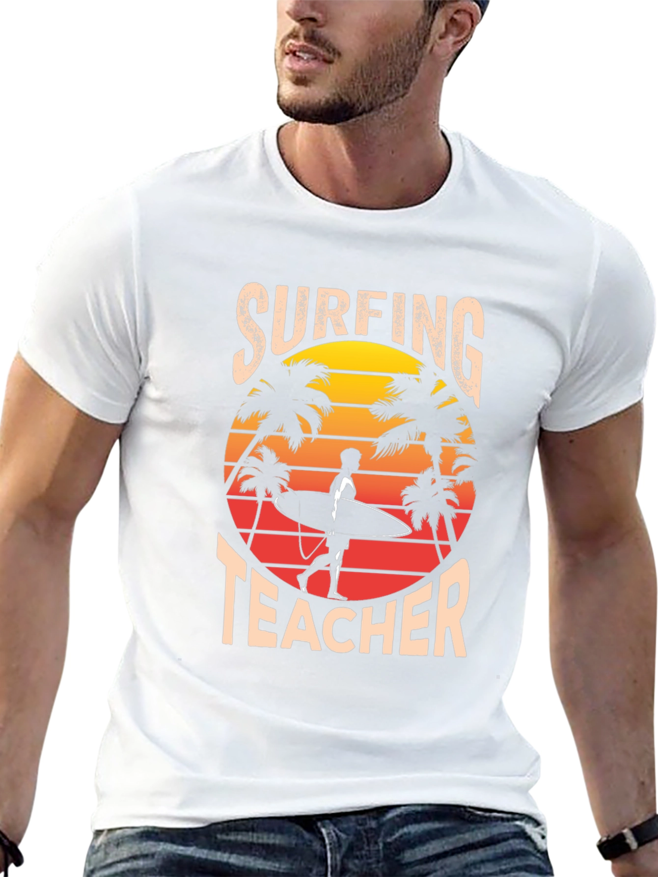 Camiseta Surfista Profesor Atardecer
