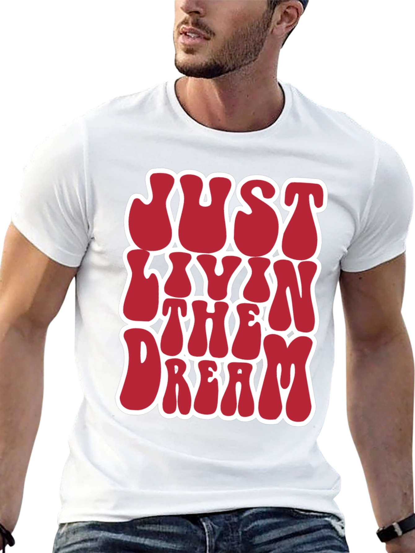 Camiseta Negra Just Livin The Dream Retro