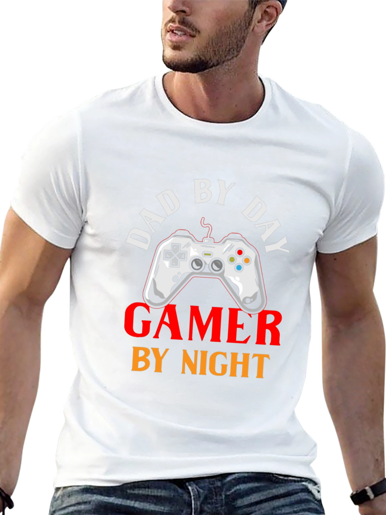 Camiseta Hombre: Papá de Día Gamer de Noche
