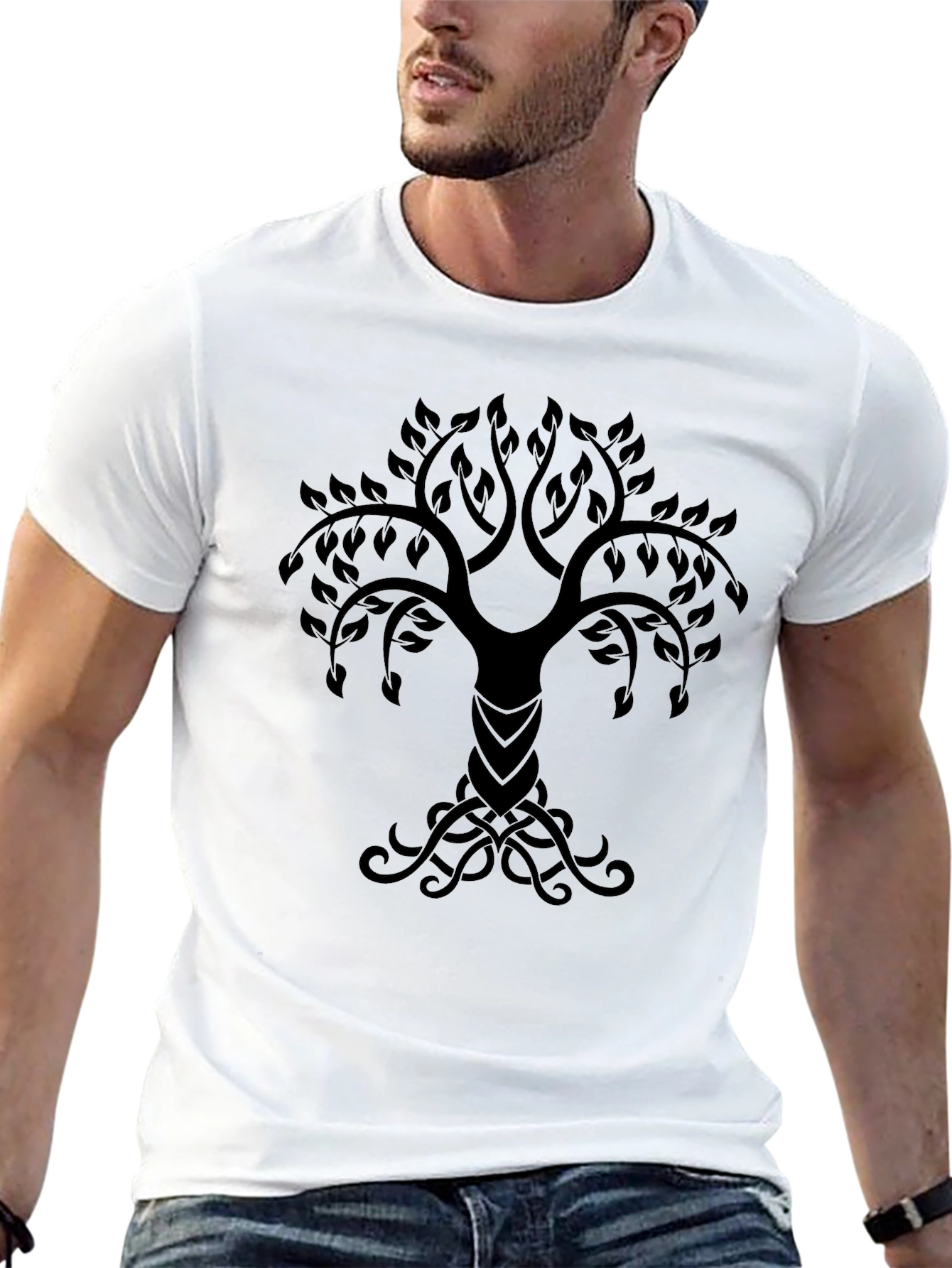 Camiseta Negra Árbol de la Vida Nórdico