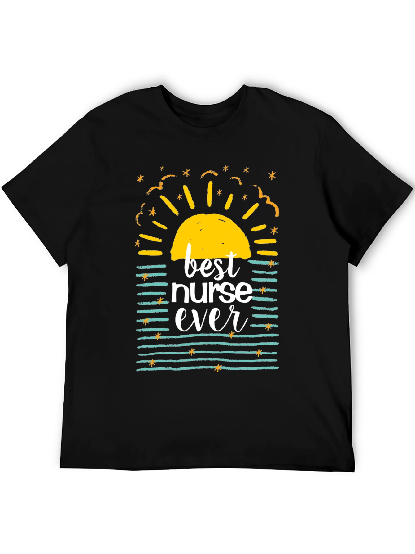 Camiseta Negra Best Nurse Ever - Regalo Ideal